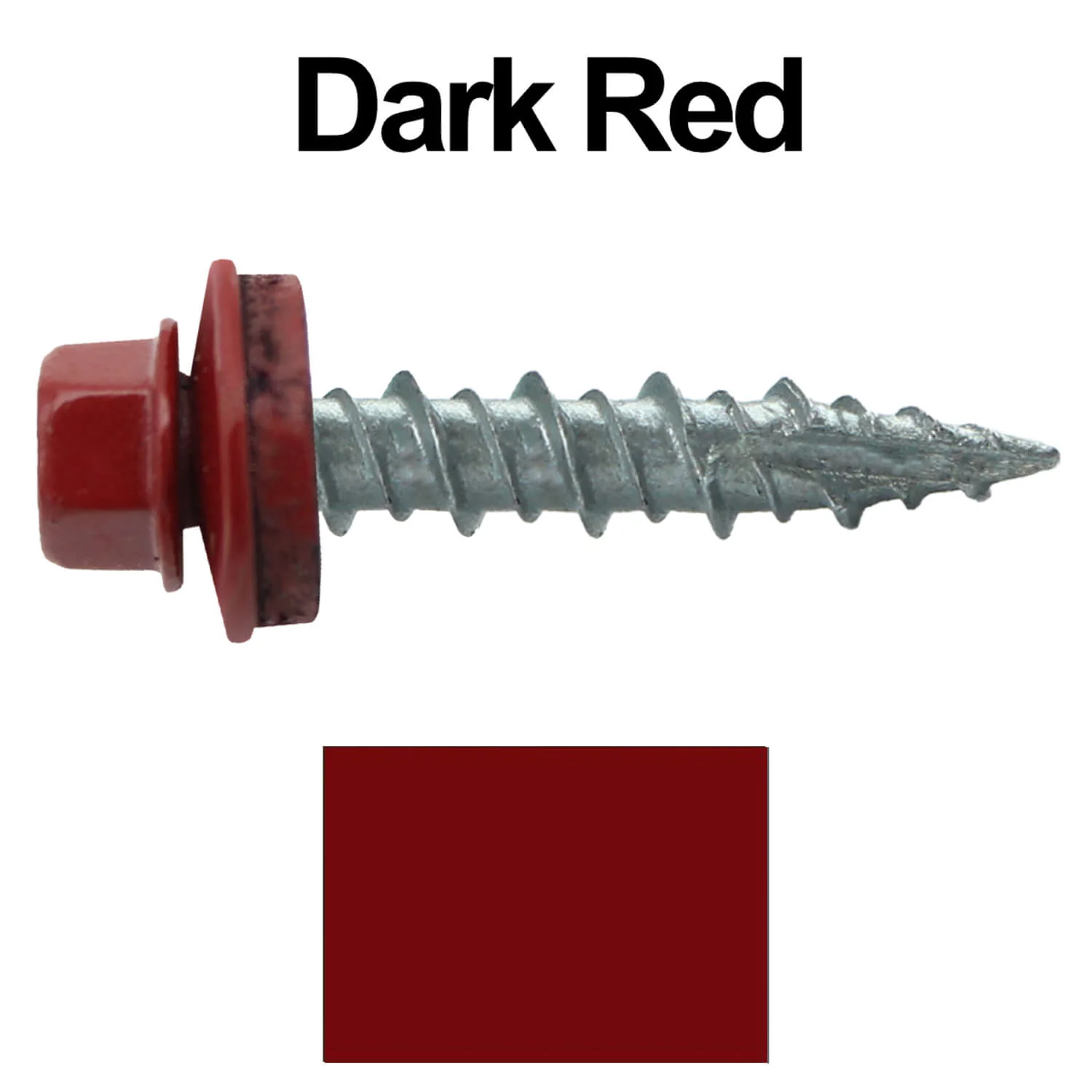 #10 x 1" Metal ROOFING SCREWS - Hex Washer Head - Self starting/self tapping - EPDM washer. Colored head. - Image 19