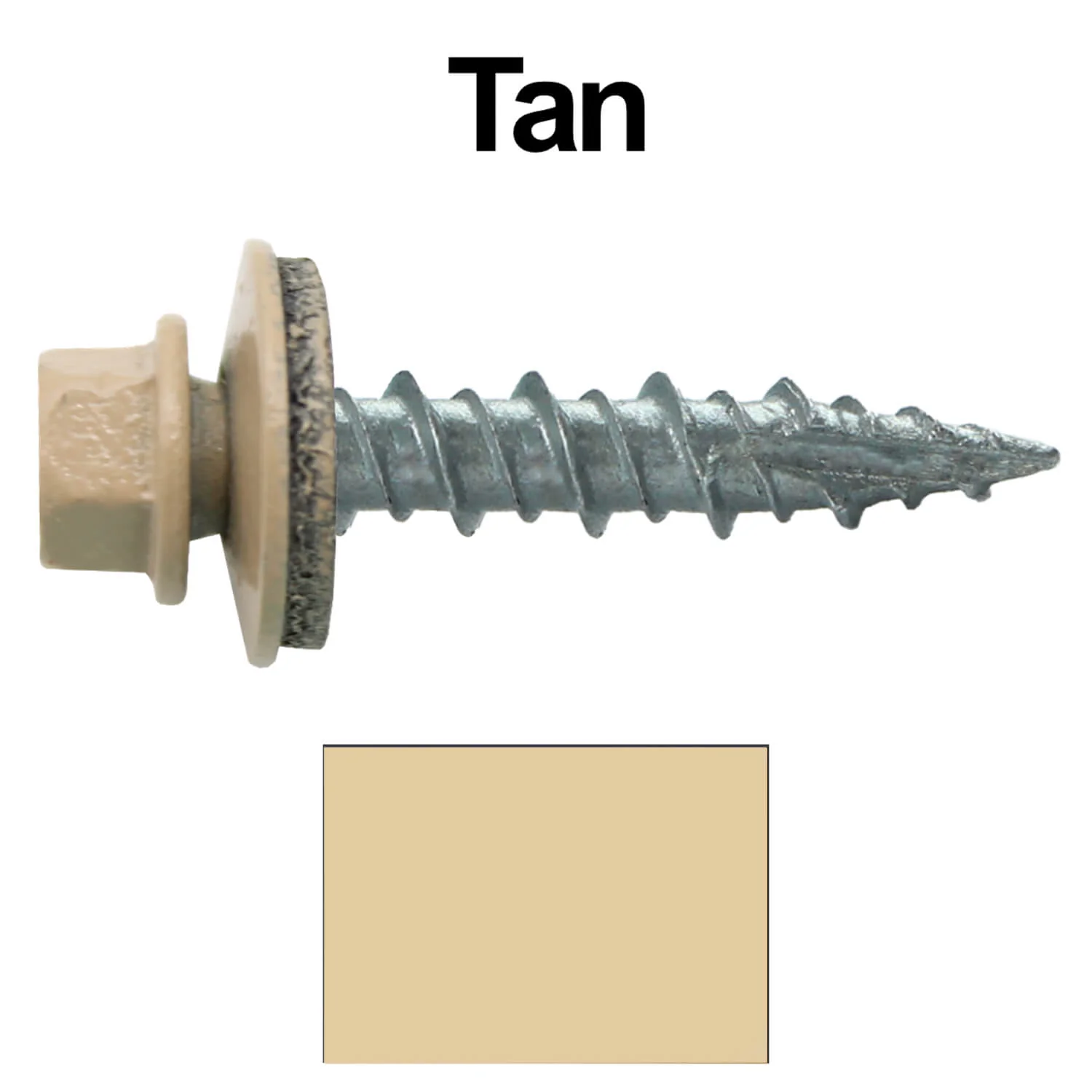 #10 x 1" Metal ROOFING SCREWS - Hex Washer Head - Self starting/self tapping - EPDM washer. Colored head. - Image 22