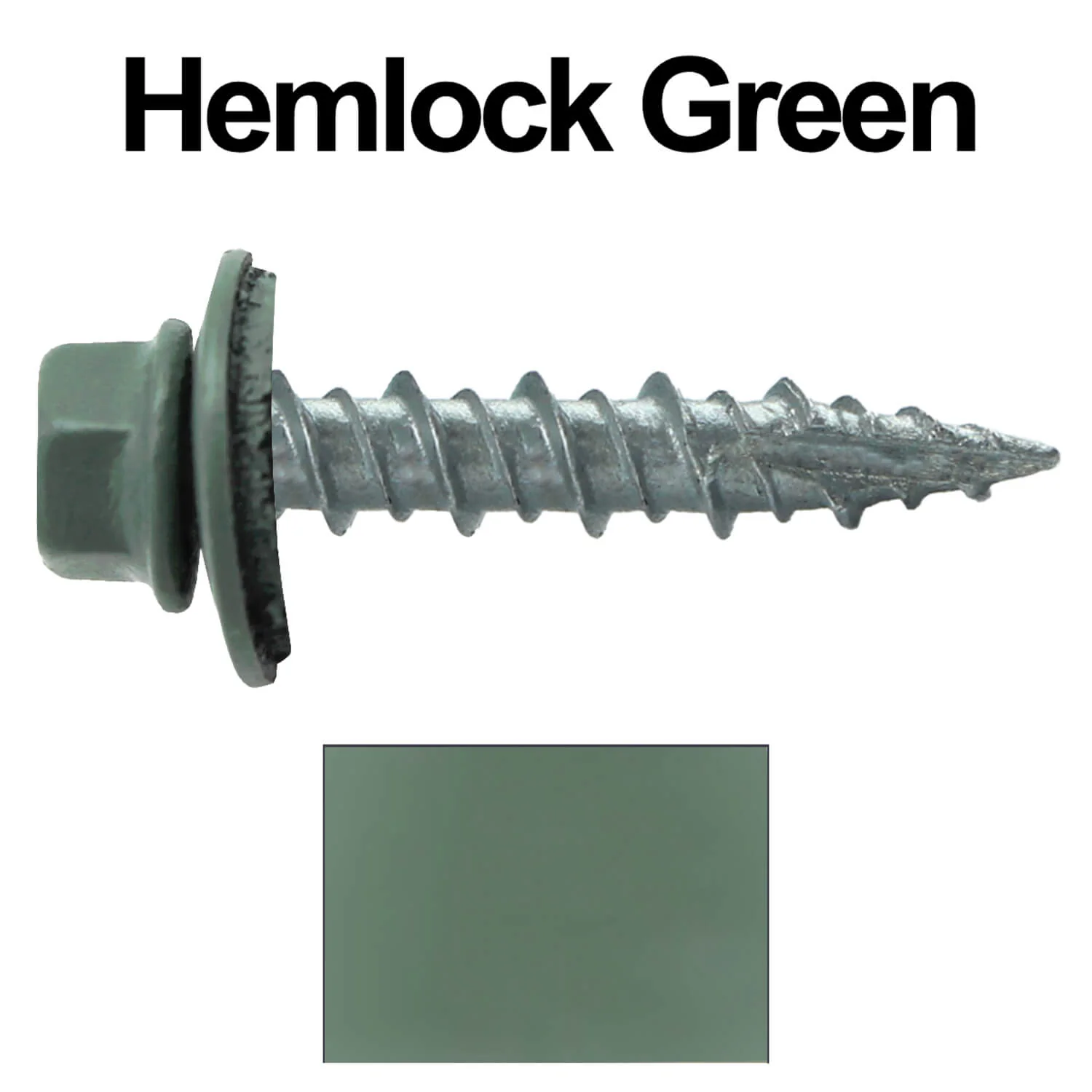 #10 x 1" Metal ROOFING SCREWS - Hex Washer Head - Self starting/self tapping - EPDM washer. Colored head. - Image 23