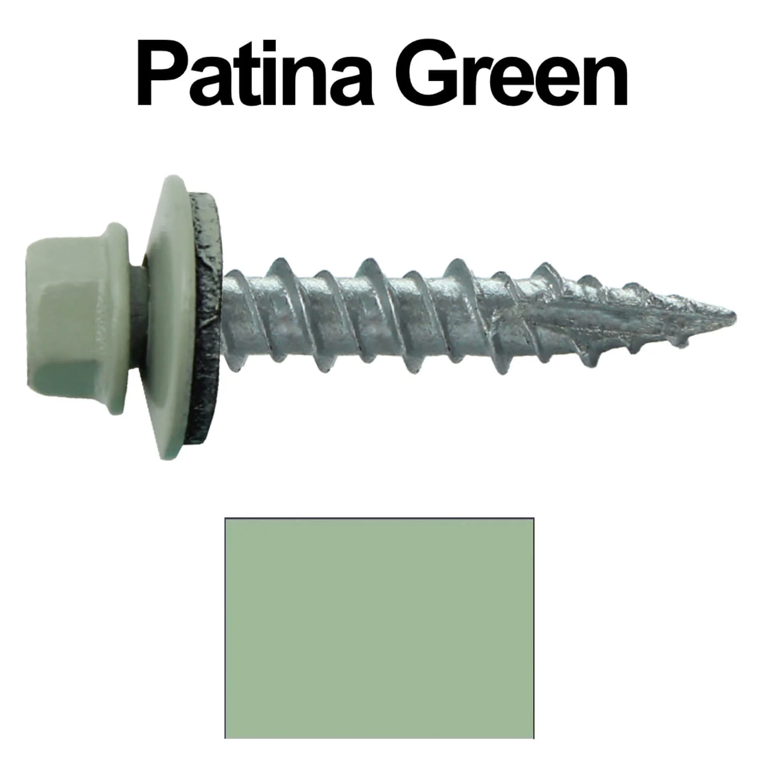 #10 x 1" Metal ROOFING SCREWS - Hex Washer Head - Self starting/self tapping - EPDM washer. Colored head. - Image 26