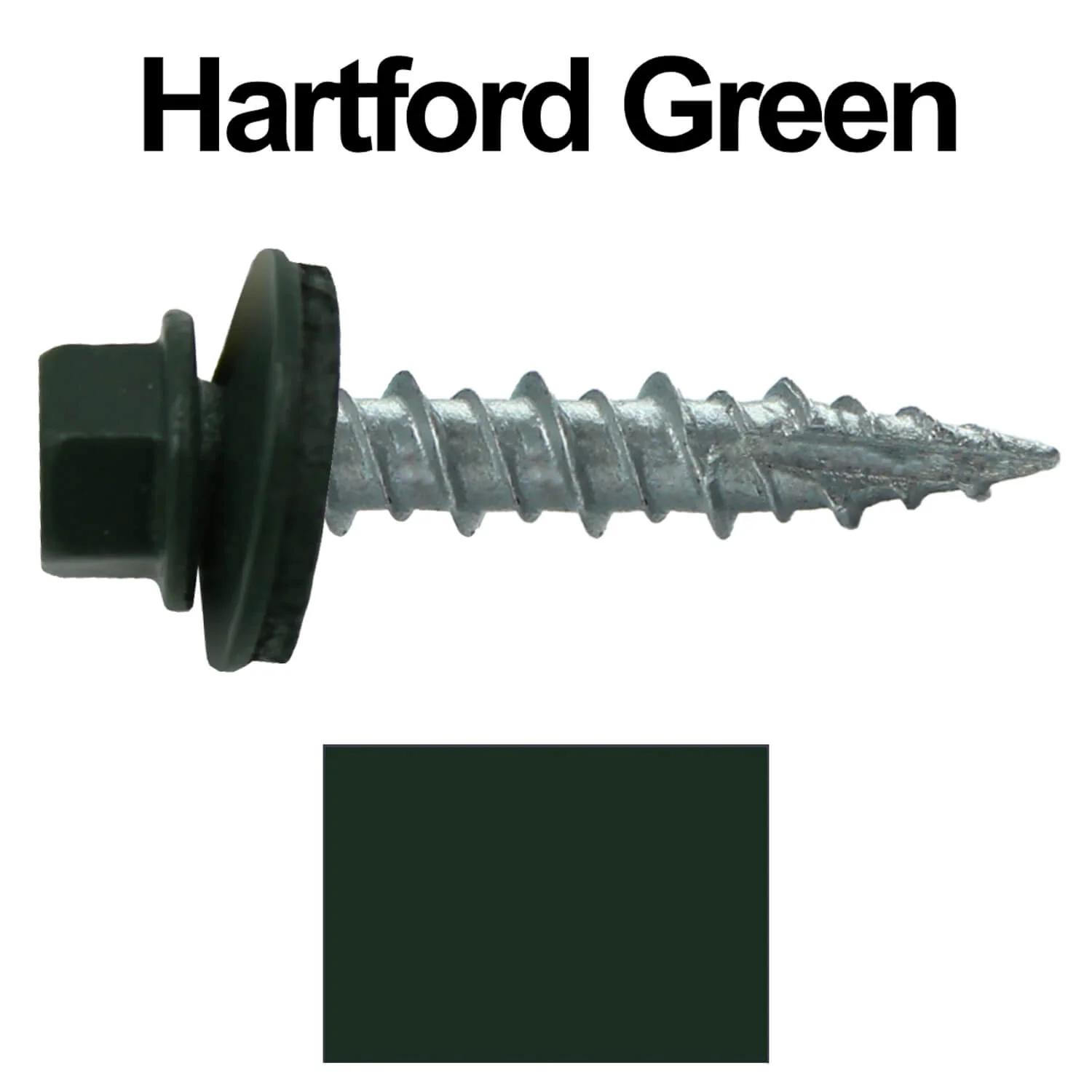 #10 x 1" Metal ROOFING SCREWS - Hex Washer Head - Self starting/self tapping - EPDM washer. Colored head. - Image 27