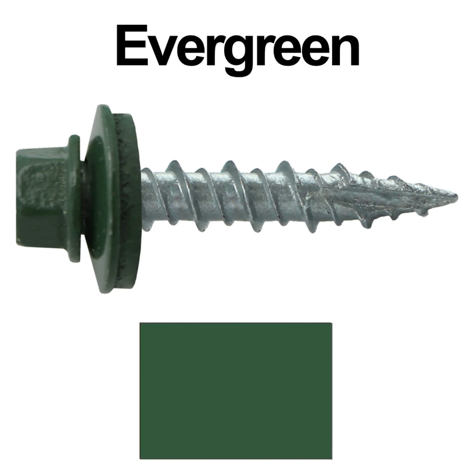 #10 x 1" Metal ROOFING SCREWS - Hex Washer Head - Self starting/self tapping - EPDM washer. Colored head. - Image 28
