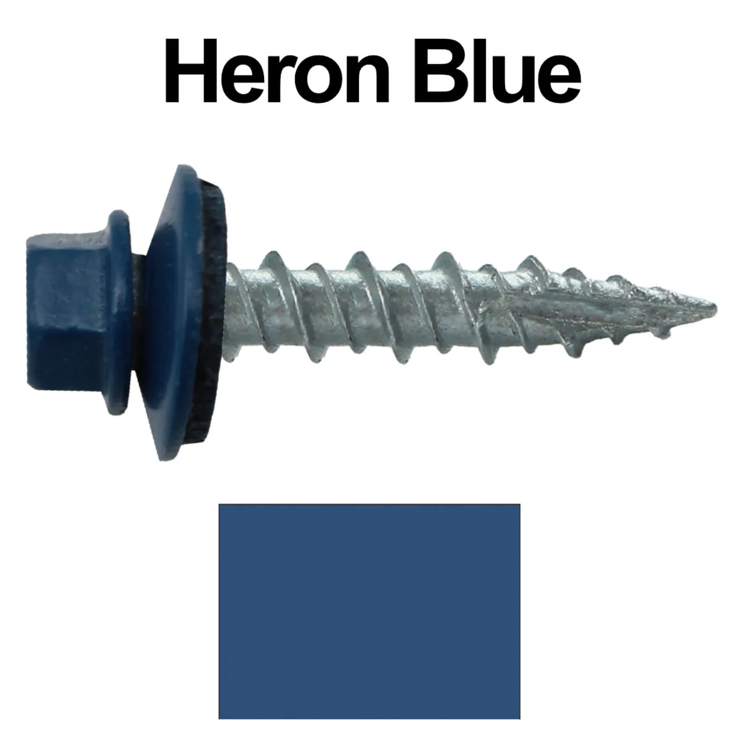 #10 x 1" Metal ROOFING SCREWS - Hex Washer Head - Self starting/self tapping - EPDM washer. Colored head. - Image 34