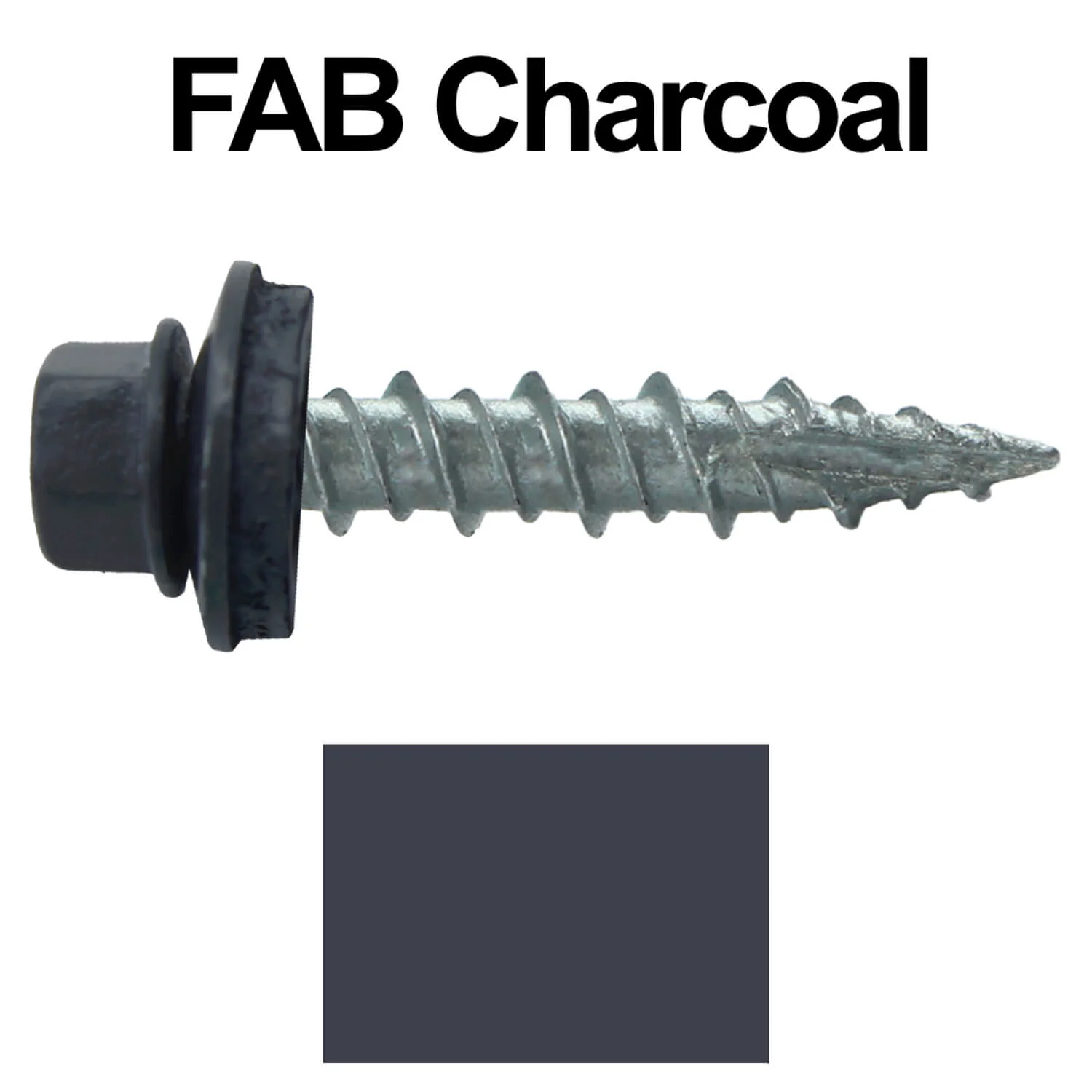 #10 x 1" Metal ROOFING SCREWS - Hex Washer Head - Self starting/self tapping - EPDM washer. Colored head. - Image 39