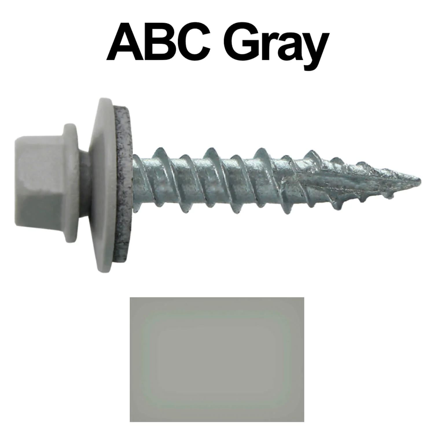 #10 x 1" Metal ROOFING SCREWS - Hex Washer Head - Self starting/self tapping - EPDM washer. Colored head. - Image 40