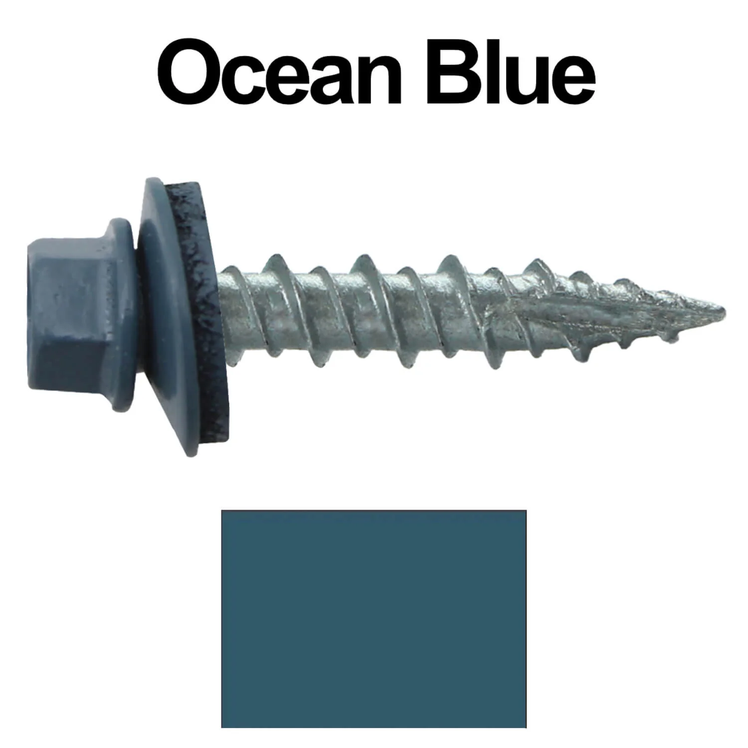 #10 x 1" Metal ROOFING SCREWS - Hex Washer Head - Self starting/self tapping - EPDM washer. Colored head. - Image 42