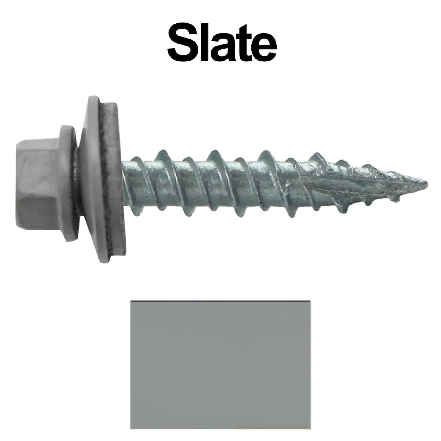 #10 x 1" Metal ROOFING SCREWS - Hex Washer Head - Self starting/self tapping - EPDM washer. Colored head. - Image 44