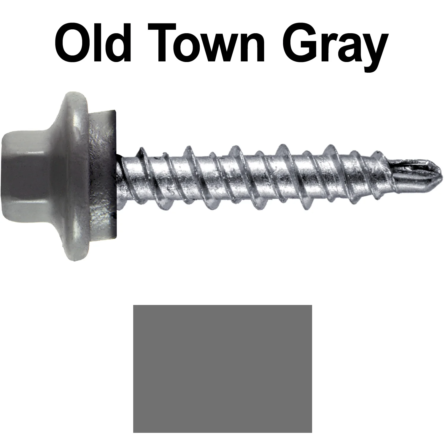 #10 x 1" Stainless Steel Mini Driller Sheet Metal Roofing Screw - Hex Washer Cap - Self starting metal to wood siding screws - EPDM washer. Colored Head. - Image 111