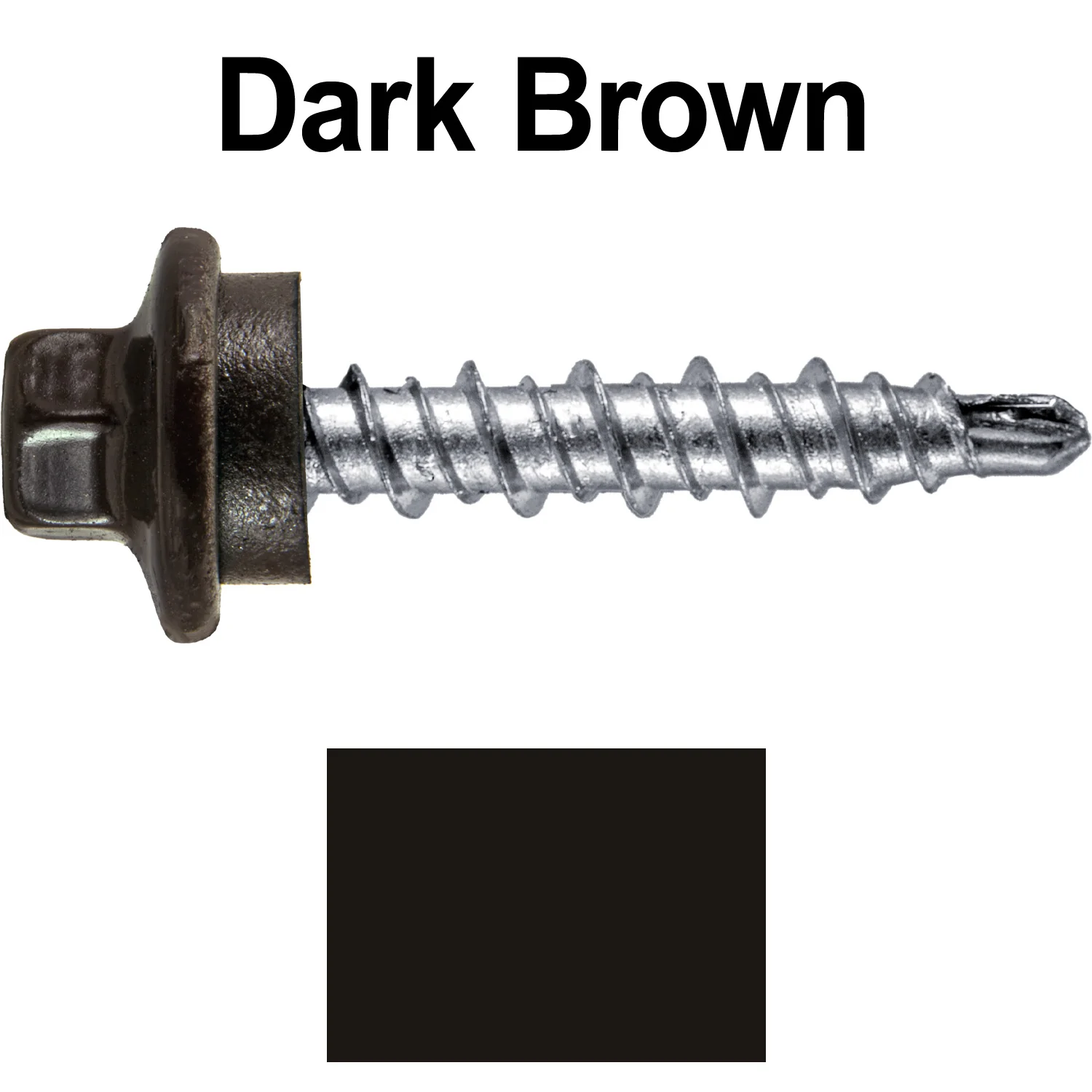 #10 x 1" Stainless Steel Mini Driller Sheet Metal Roofing Screw - Hex Washer Cap - Self starting metal to wood siding screws - EPDM washer. Colored Head. - Image 23