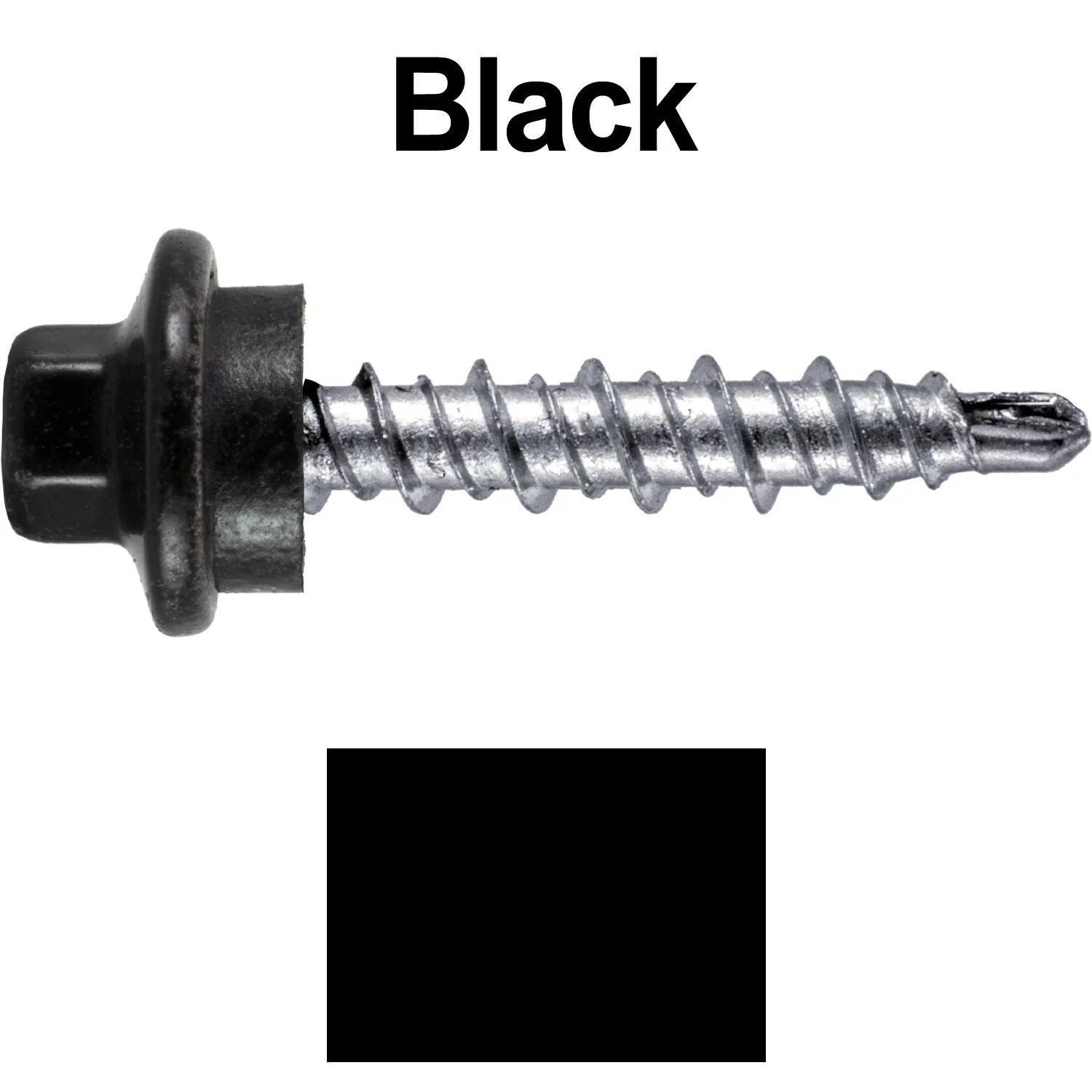 #10 x 1" Stainless Steel Mini Driller Sheet Metal Roofing Screw - Hex Washer Cap - Self starting metal to wood siding screws - EPDM washer. Colored Head. - Image 54