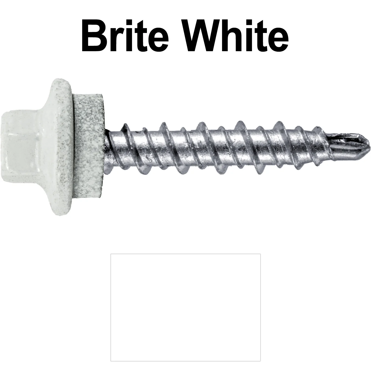 #10 x 1" Stainless Steel Mini Driller Sheet Metal Roofing Screw - Hex Washer Cap - Self starting metal to wood siding screws - EPDM washer. Colored Head. - Image 59