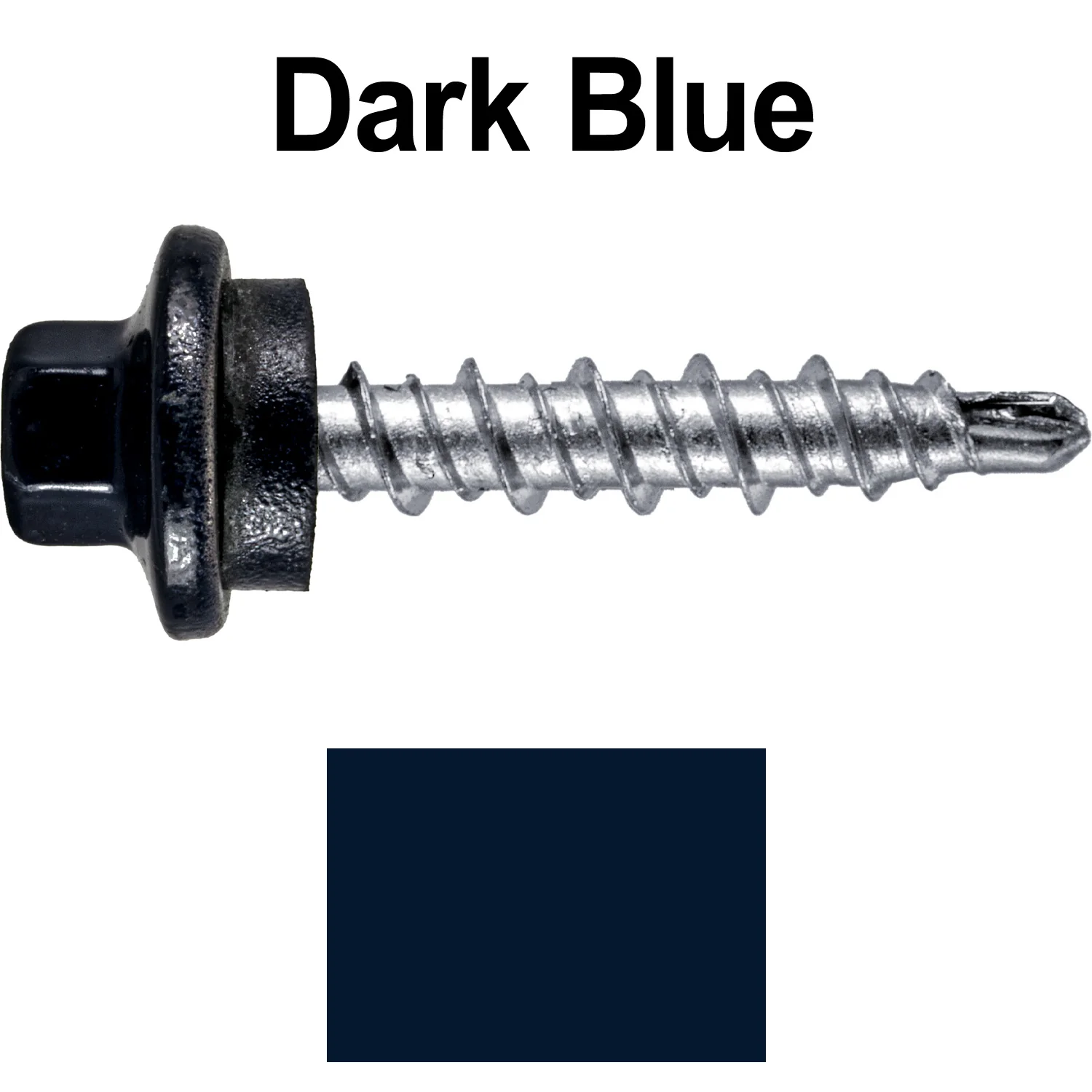 #10 x 1" Stainless Steel Mini Driller Sheet Metal Roofing Screw - Hex Washer Cap - Self starting metal to wood siding screws - EPDM washer. Colored Head. - Image 76