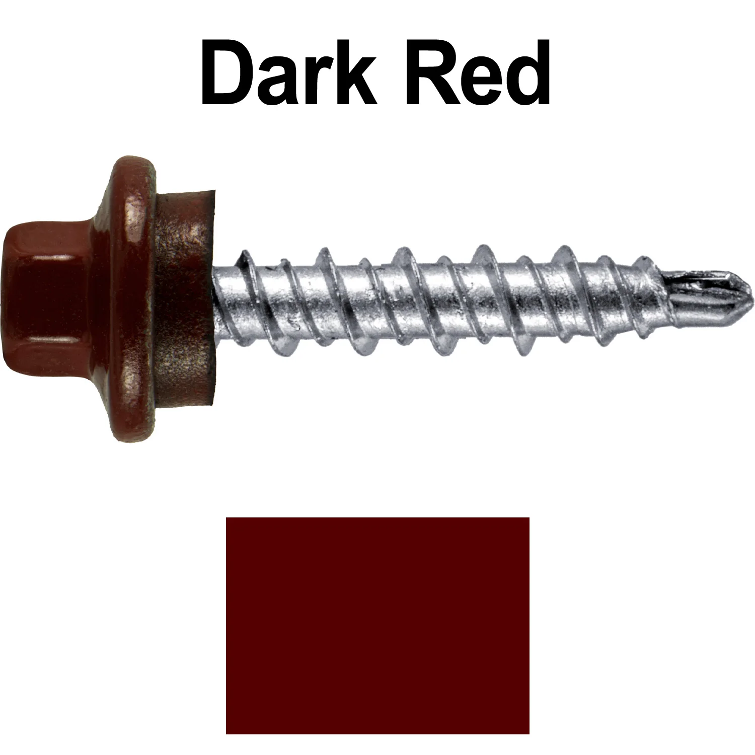 #10 x 1" Stainless Steel Mini Driller Sheet Metal Roofing Screw - Hex Washer Cap - Self starting metal to wood siding screws - EPDM washer. Colored Head. - Image 83