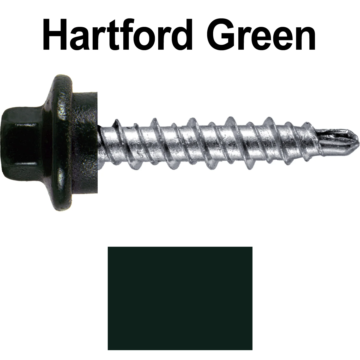 #10 x 1" Stainless Steel Mini Driller Sheet Metal Roofing Screw - Hex Washer Cap - Self starting metal to wood siding screws - EPDM washer. Colored Head. - Image 90