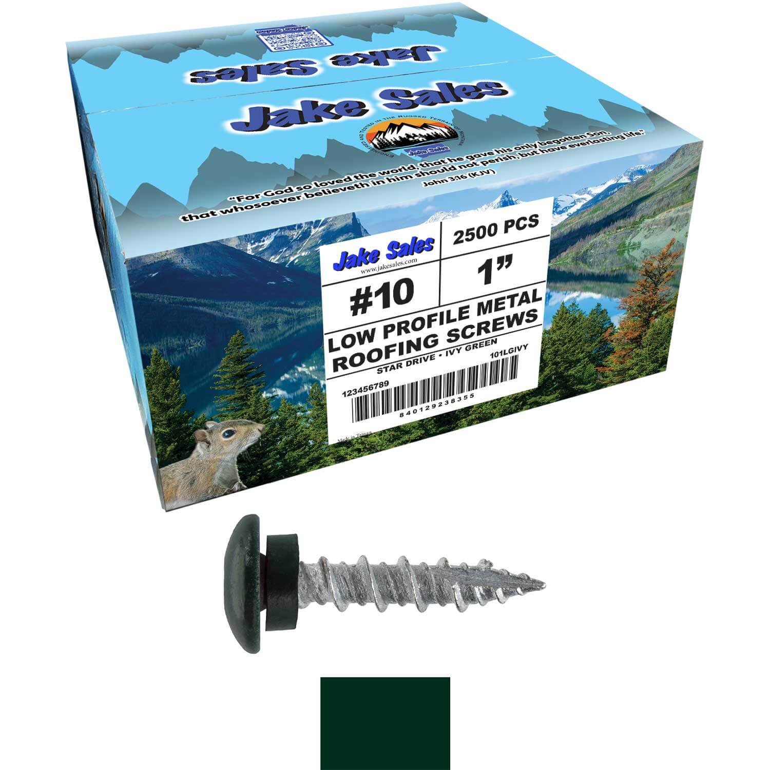10 X 1" - LOW PROFILE Star Head Roofing Screws - HI-LO Thread - Metal To Wood - T25 Torx Drive Head - EPDM washer. - Image 101