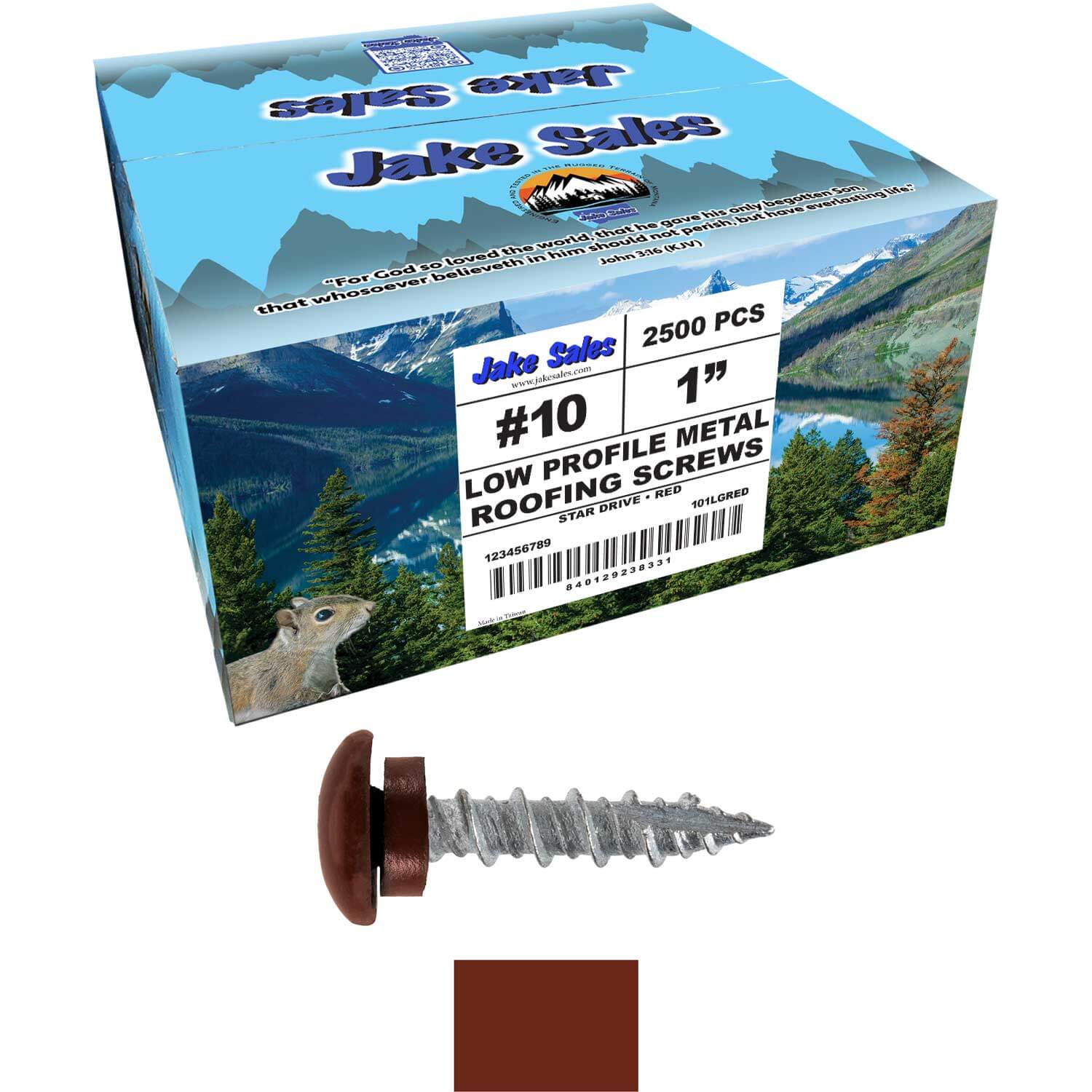 10 X 1" - LOW PROFILE Star Head Roofing Screws - HI-LO Thread - Metal To Wood - T25 Torx Drive Head - EPDM washer. - Image 118