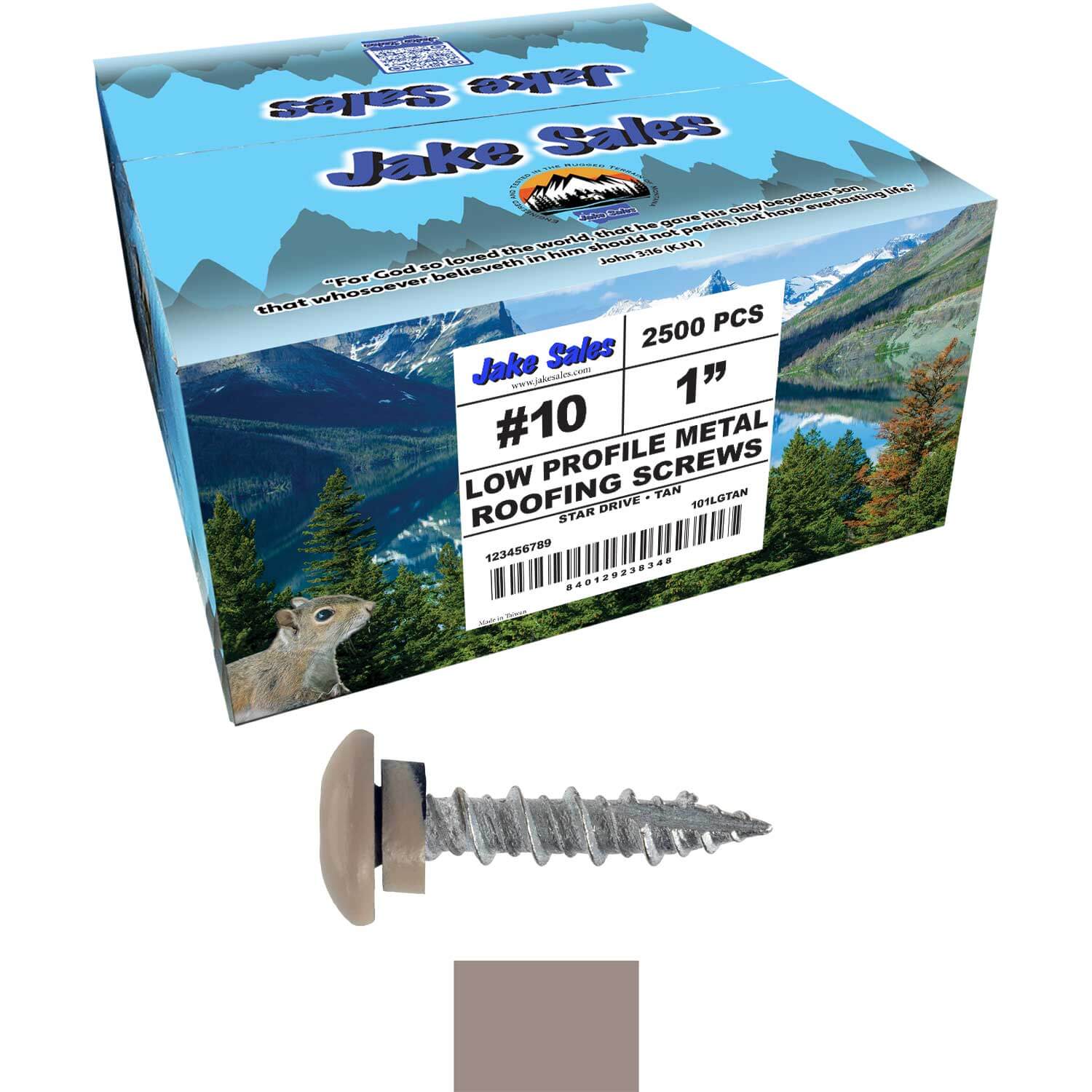 10 X 1" - LOW PROFILE Star Head Roofing Screws - HI-LO Thread - Metal To Wood - T25 Torx Drive Head - EPDM washer. - Image 57