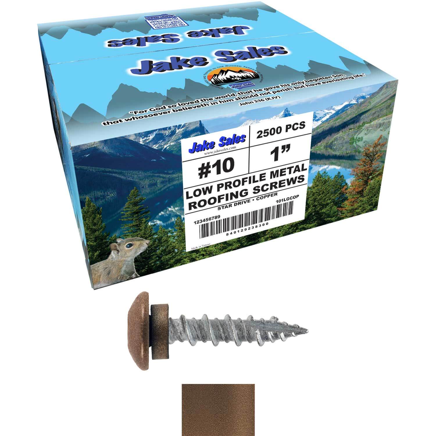 10 X 1" - LOW PROFILE Star Head Roofing Screws - HI-LO Thread - Metal To Wood - T25 Torx Drive Head - EPDM washer. - Image 79
