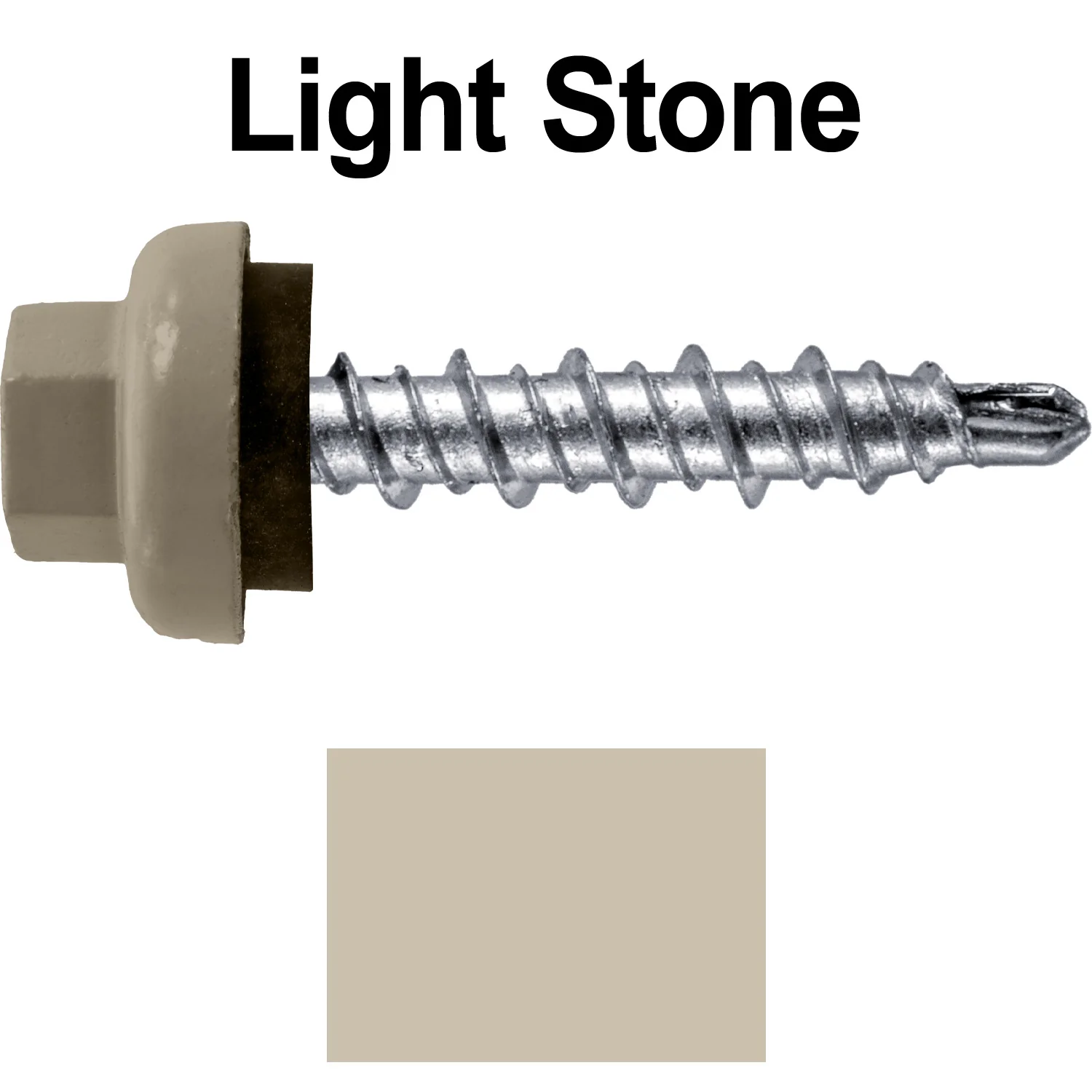 10 X 1" Zinc Aluminum Cap MINI-DRILLER Roofing Screws HI-LO THREAD Zinc Plated Carbon Steel Shank - EPDM Washer - Colored head - Image 104