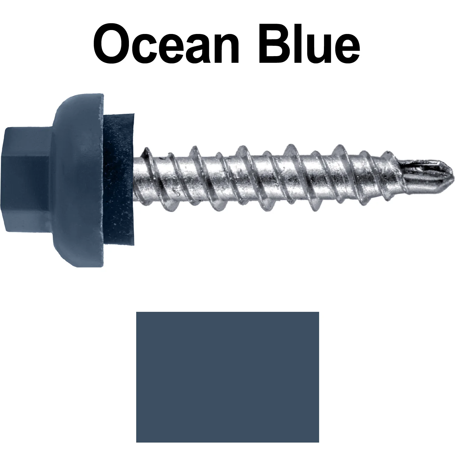 10 X 1" Zinc Aluminum Cap MINI-DRILLER Roofing Screws HI-LO THREAD Zinc Plated Carbon Steel Shank - EPDM Washer - Colored head - Image 107