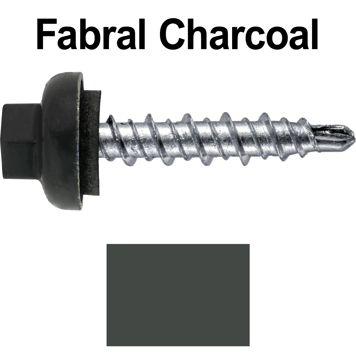 10 X 1" Zinc Aluminum Cap MINI-DRILLER Roofing Screws HI-LO THREAD Zinc Plated Carbon Steel Shank - EPDM Washer - Colored head - Image 11