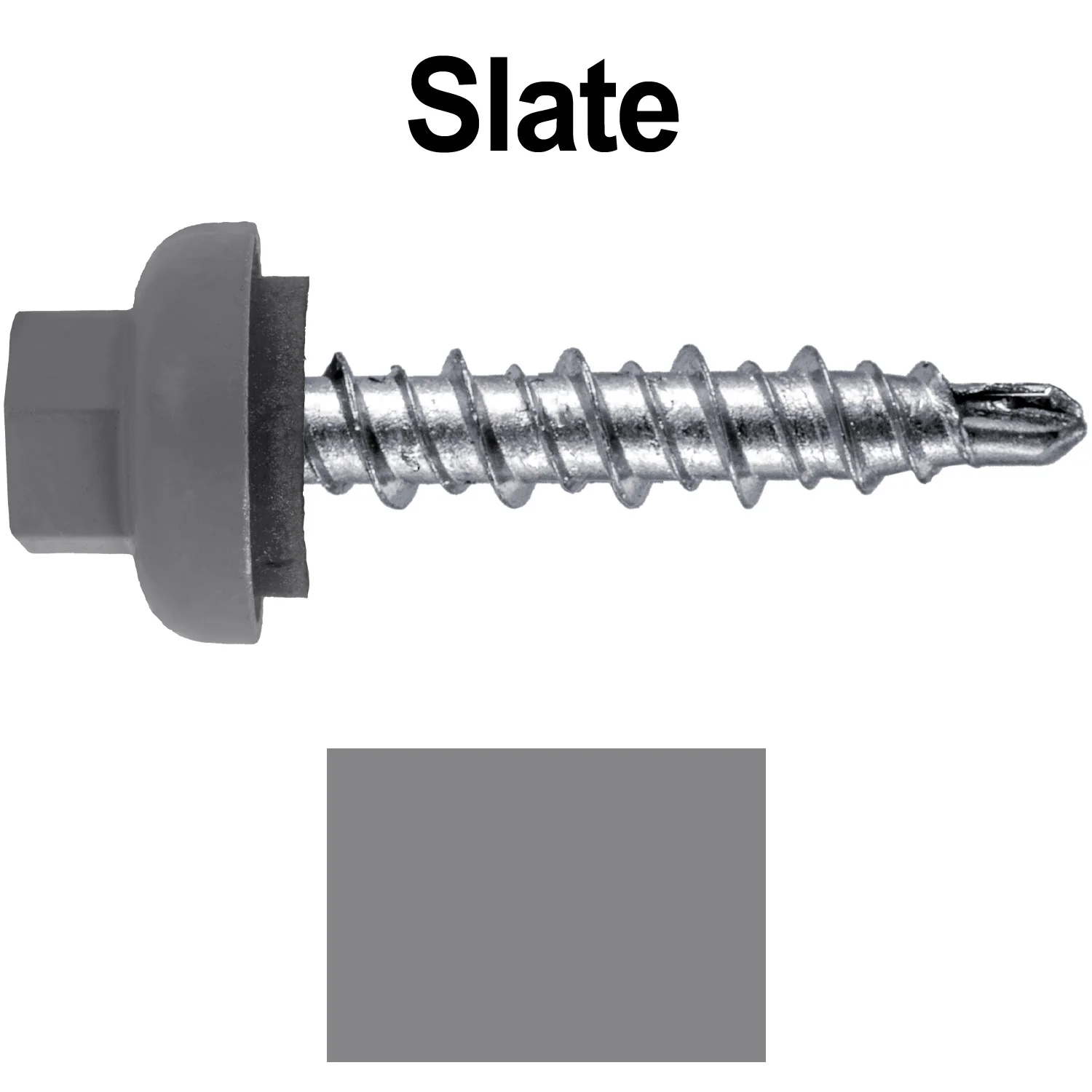 10 X 1" Zinc Aluminum Cap MINI-DRILLER Roofing Screws HI-LO THREAD Zinc Plated Carbon Steel Shank - EPDM Washer - Colored head - Image 117
