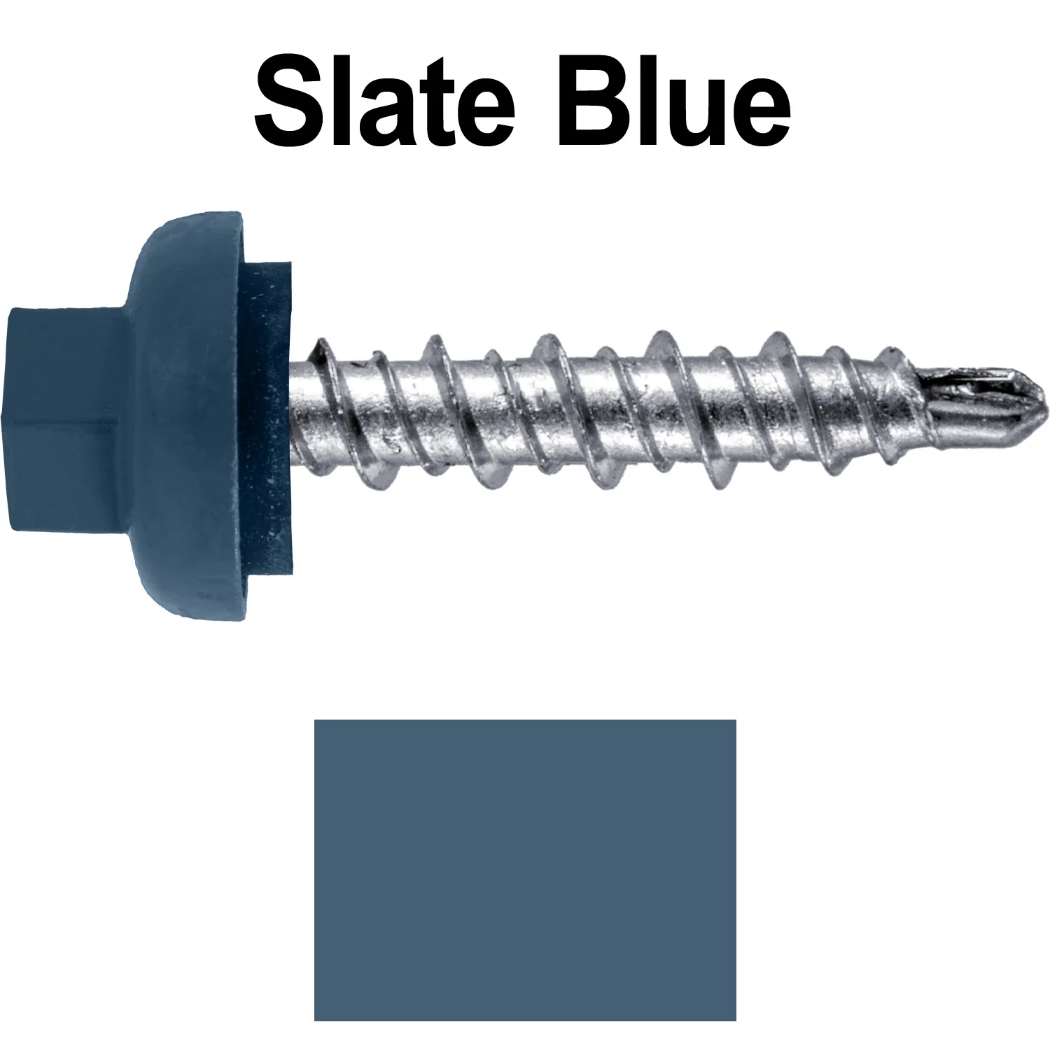 10 X 1" Zinc Aluminum Cap MINI-DRILLER Roofing Screws HI-LO THREAD Zinc Plated Carbon Steel Shank - EPDM Washer - Colored head - Image 120
