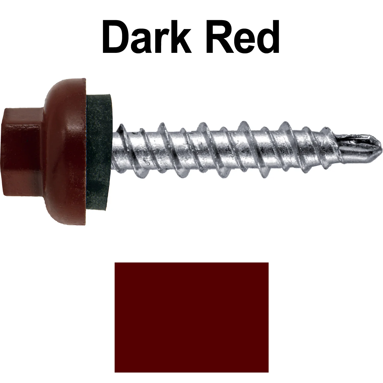 10 X 1" Zinc Aluminum Cap MINI-DRILLER Roofing Screws HI-LO THREAD Zinc Plated Carbon Steel Shank - EPDM Washer - Colored head - Image 14