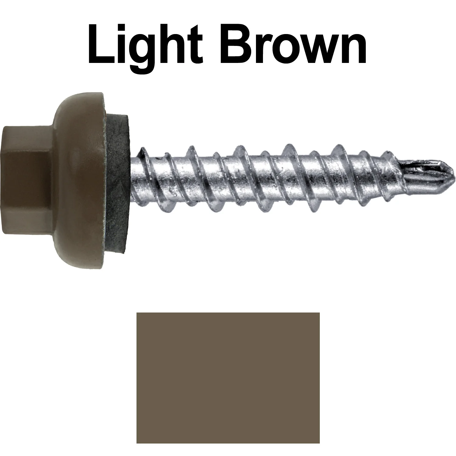 10 X 1" Zinc Aluminum Cap MINI-DRILLER Roofing Screws HI-LO THREAD Zinc Plated Carbon Steel Shank - EPDM Washer - Colored head - Image 22