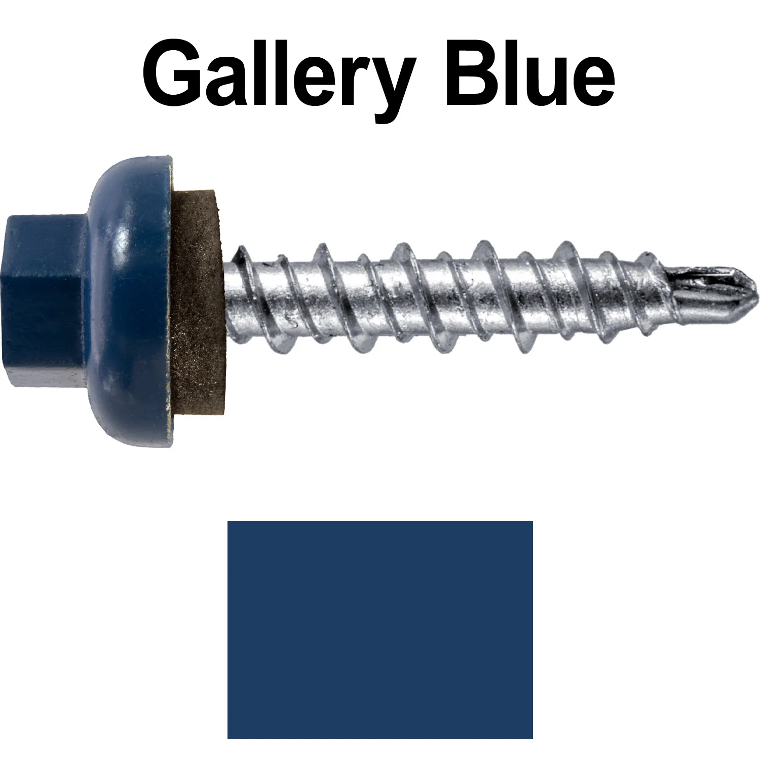 10 X 1" Zinc Aluminum Cap MINI-DRILLER Roofing Screws HI-LO THREAD Zinc Plated Carbon Steel Shank - EPDM Washer - Colored head - Image 27