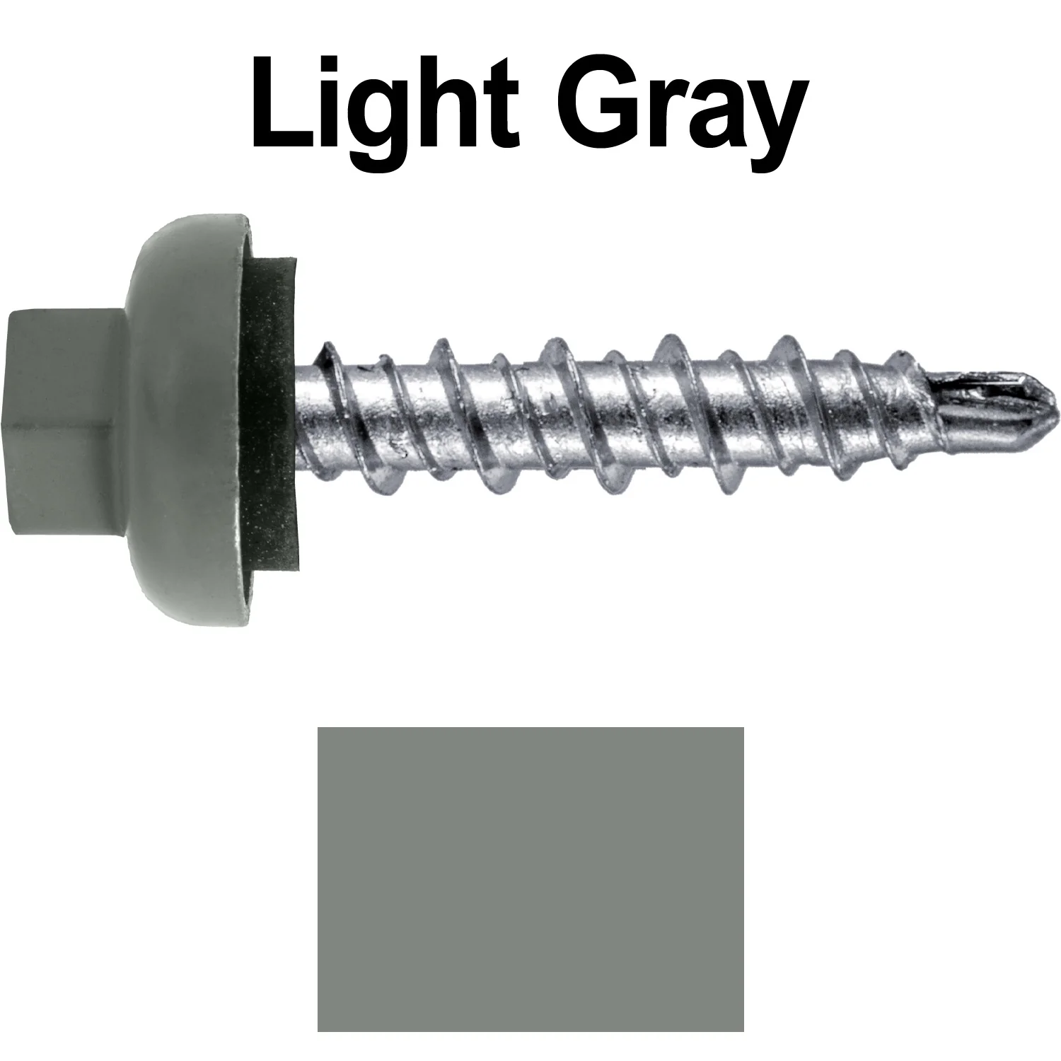 10 X 1" Zinc Aluminum Cap MINI-DRILLER Roofing Screws HI-LO THREAD Zinc Plated Carbon Steel Shank - EPDM Washer - Colored head - Image 28
