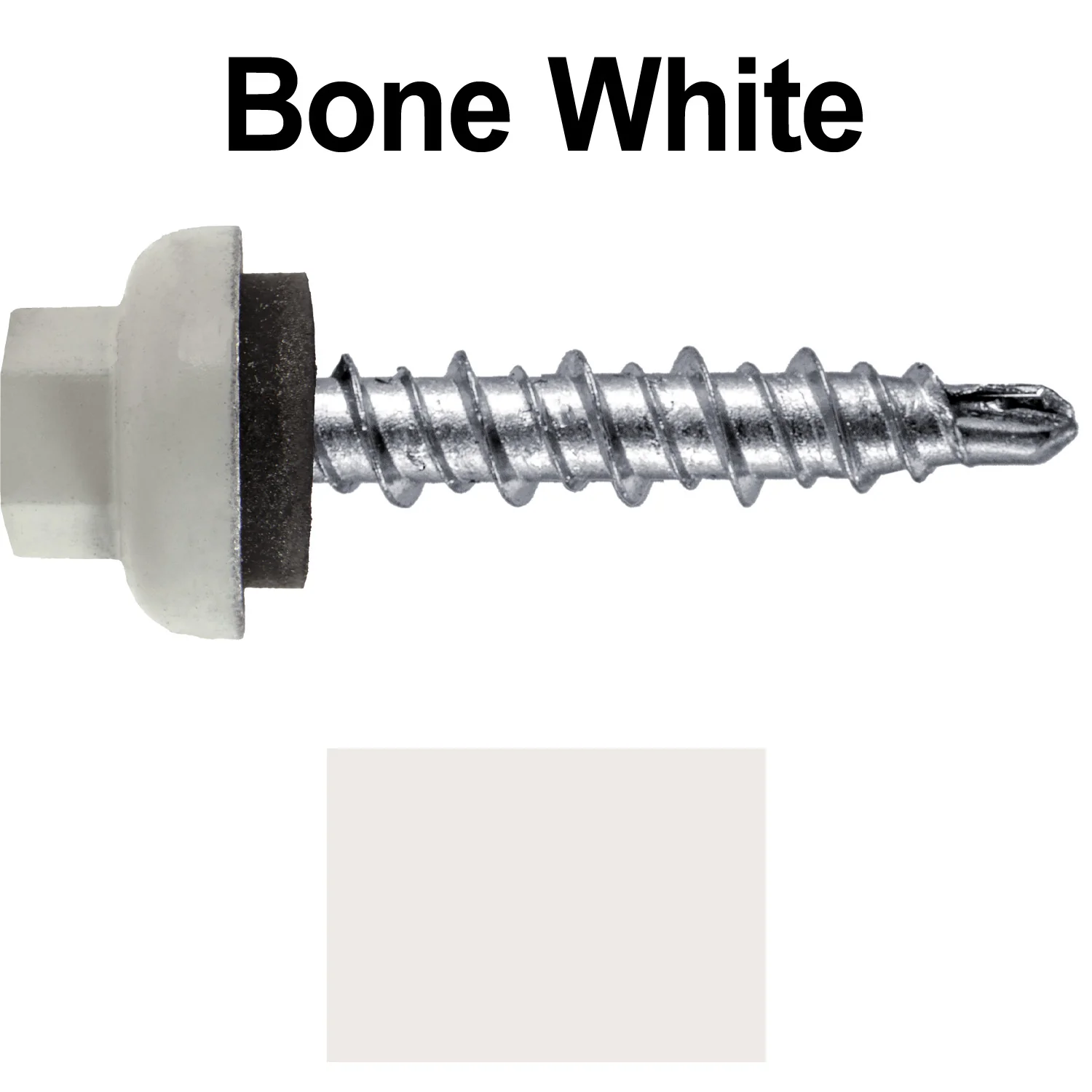 10 X 1" Zinc Aluminum Cap MINI-DRILLER Roofing Screws HI-LO THREAD Zinc Plated Carbon Steel Shank - EPDM Washer - Colored head - Image 42