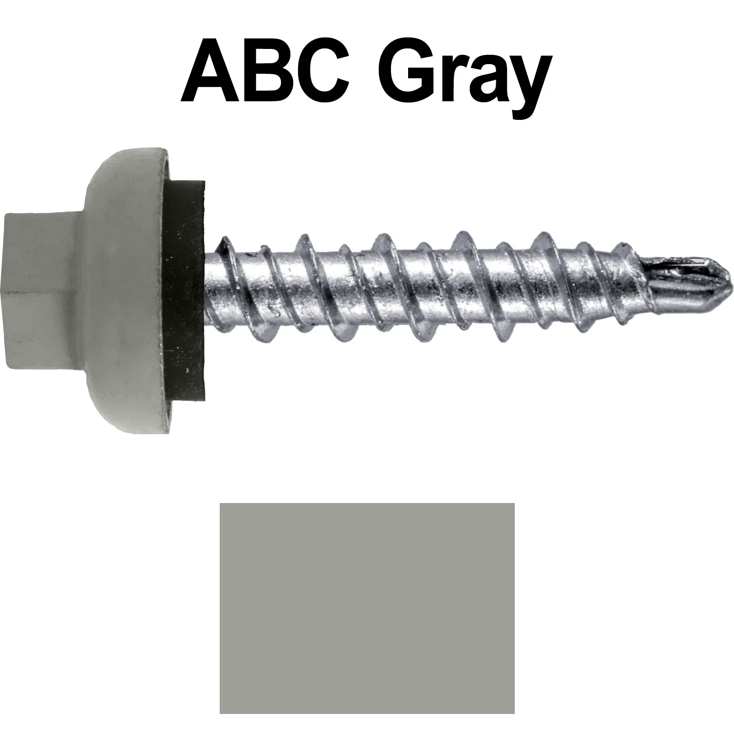 10 X 1" Zinc Aluminum Cap MINI-DRILLER Roofing Screws HI-LO THREAD Zinc Plated Carbon Steel Shank - EPDM Washer - Colored head - Image 47