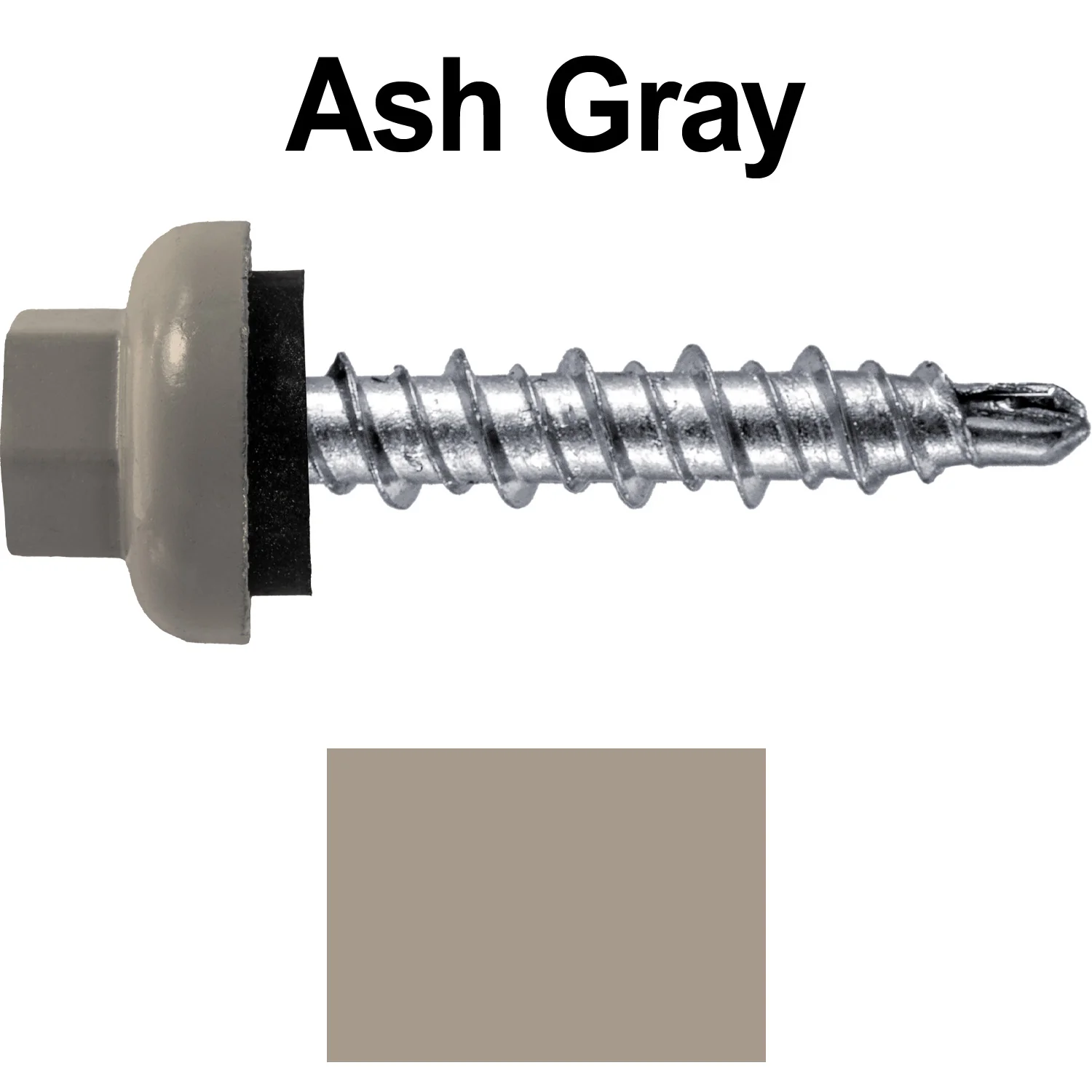 10 X 1" Zinc Aluminum Cap MINI-DRILLER Roofing Screws HI-LO THREAD Zinc Plated Carbon Steel Shank - EPDM Washer - Colored head - Image 52
