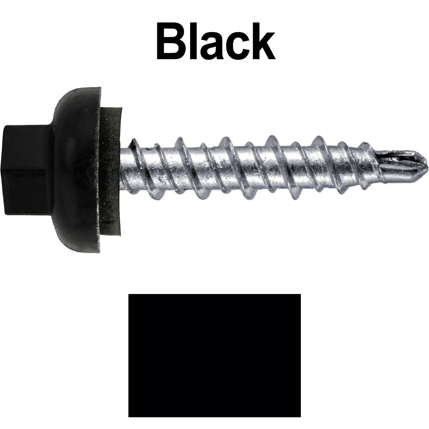 10 X 1" Zinc Aluminum Cap MINI-DRILLER Roofing Screws HI-LO THREAD Zinc Plated Carbon Steel Shank - EPDM Washer - Colored head - Image 53