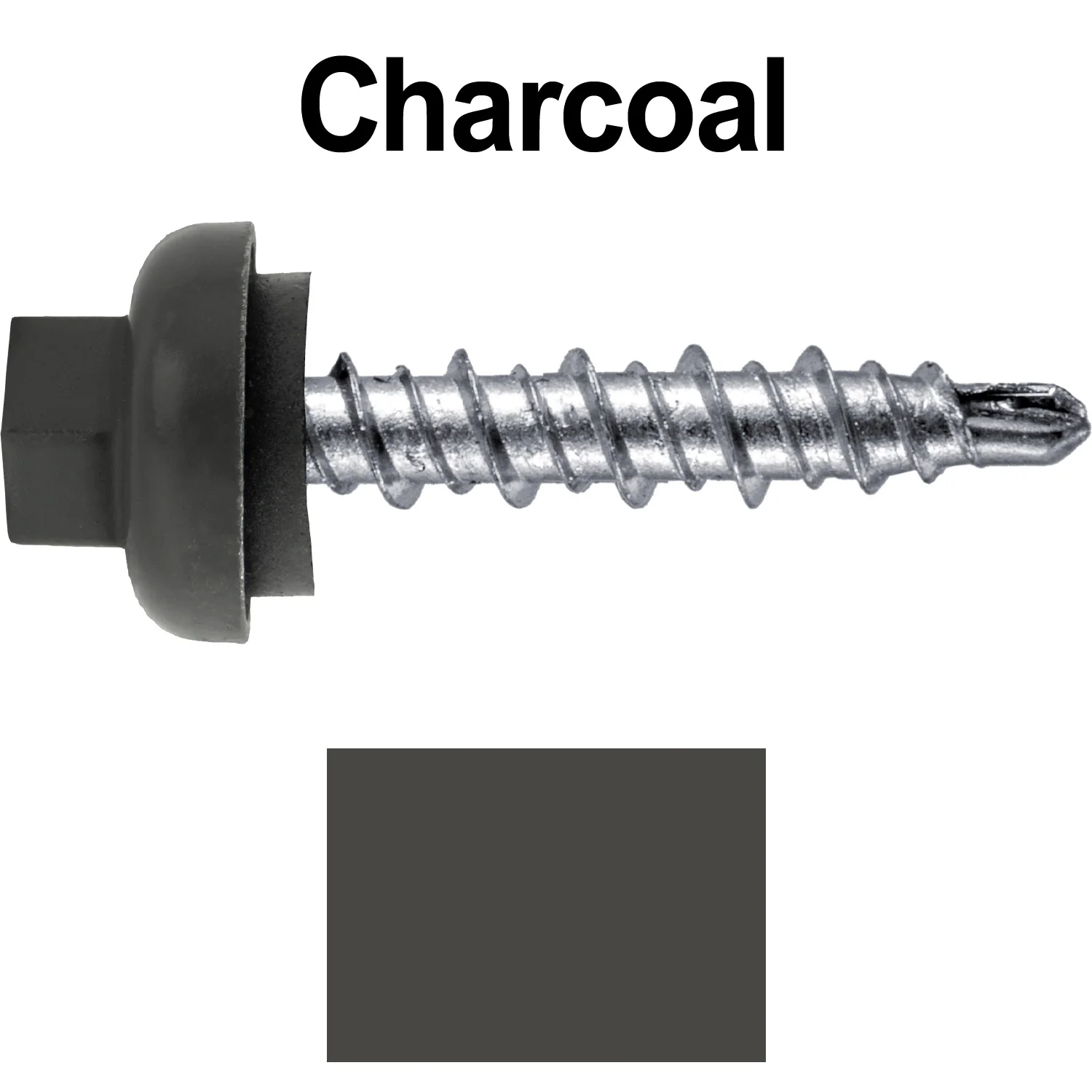 10 X 1" Zinc Aluminum Cap MINI-DRILLER Roofing Screws HI-LO THREAD Zinc Plated Carbon Steel Shank - EPDM Washer - Colored head - Image 66