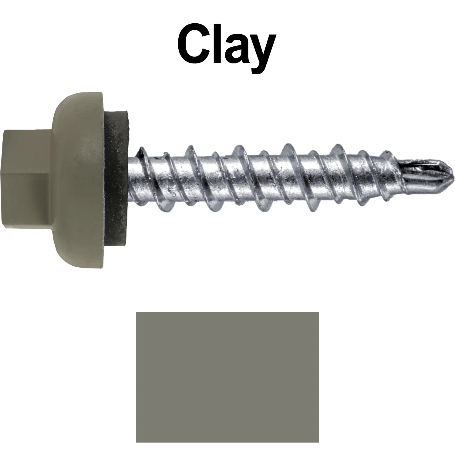10 X 1" Zinc Aluminum Cap MINI-DRILLER Roofing Screws HI-LO THREAD Zinc Plated Carbon Steel Shank - EPDM Washer - Colored head - Image 68