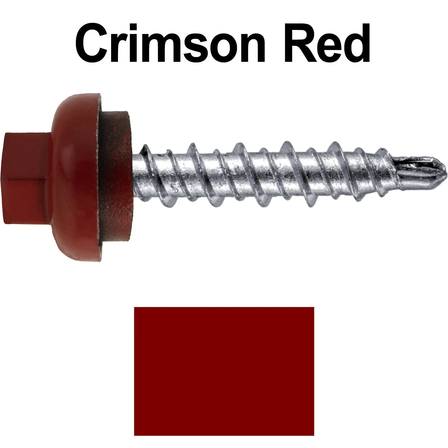 10 X 1" Zinc Aluminum Cap MINI-DRILLER Roofing Screws HI-LO THREAD Zinc Plated Carbon Steel Shank - EPDM Washer - Colored head - Image 74