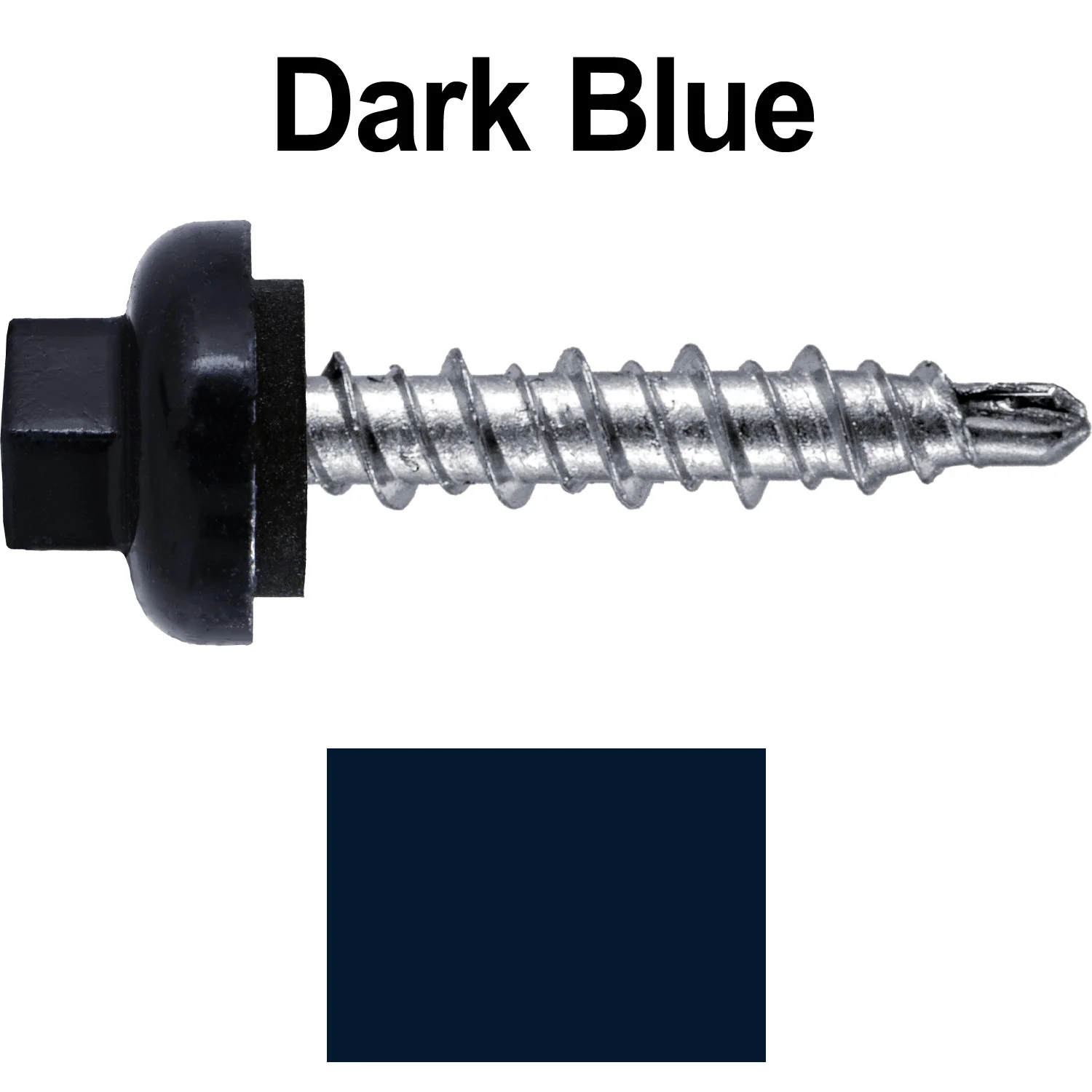 10 X 1" Zinc Aluminum Cap MINI-DRILLER Roofing Screws HI-LO THREAD Zinc Plated Carbon Steel Shank - EPDM Washer - Colored head - Image 75