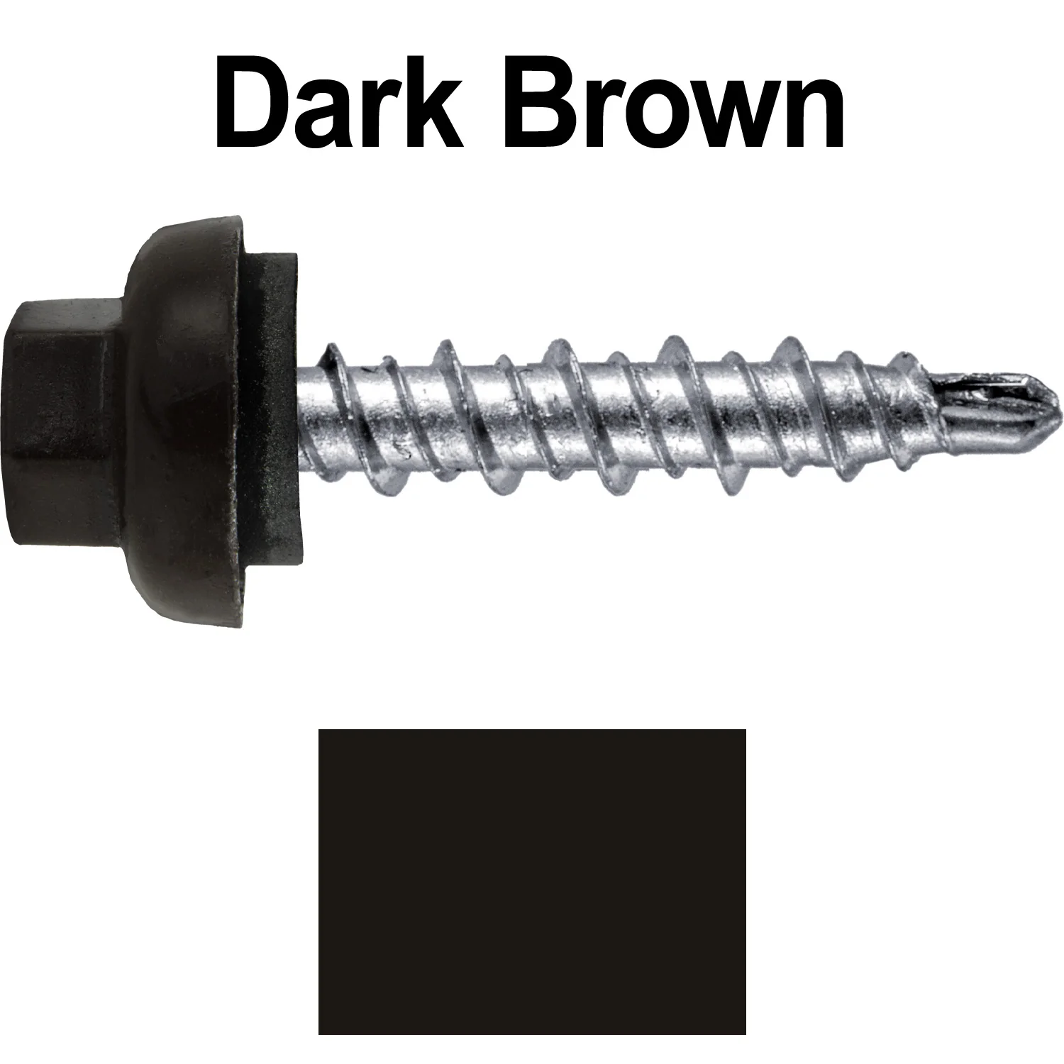 10 X 1" Zinc Aluminum Cap MINI-DRILLER Roofing Screws HI-LO THREAD Zinc Plated Carbon Steel Shank - EPDM Washer - Colored head - Image 79