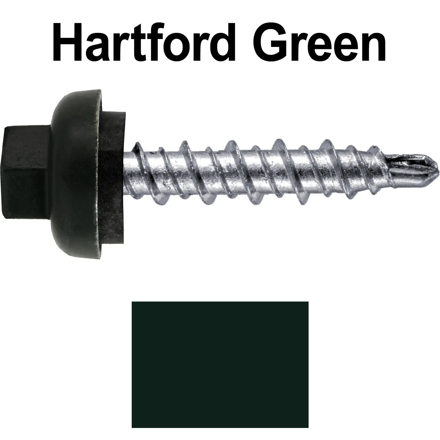 10 X 1" Zinc Aluminum Cap MINI-DRILLER Roofing Screws HI-LO THREAD Zinc Plated Carbon Steel Shank - EPDM Washer - Colored head - Image 89
