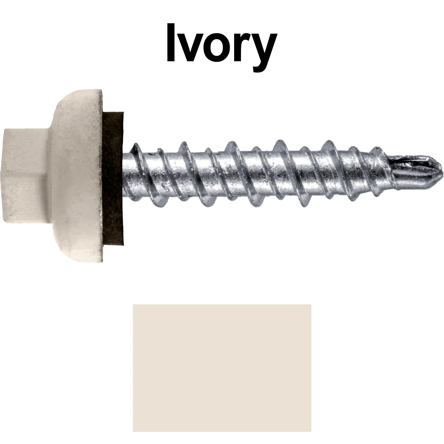 10 X 1" Zinc Aluminum Cap MINI-DRILLER Roofing Screws HI-LO THREAD Zinc Plated Carbon Steel Shank - EPDM Washer - Colored head - Image 95