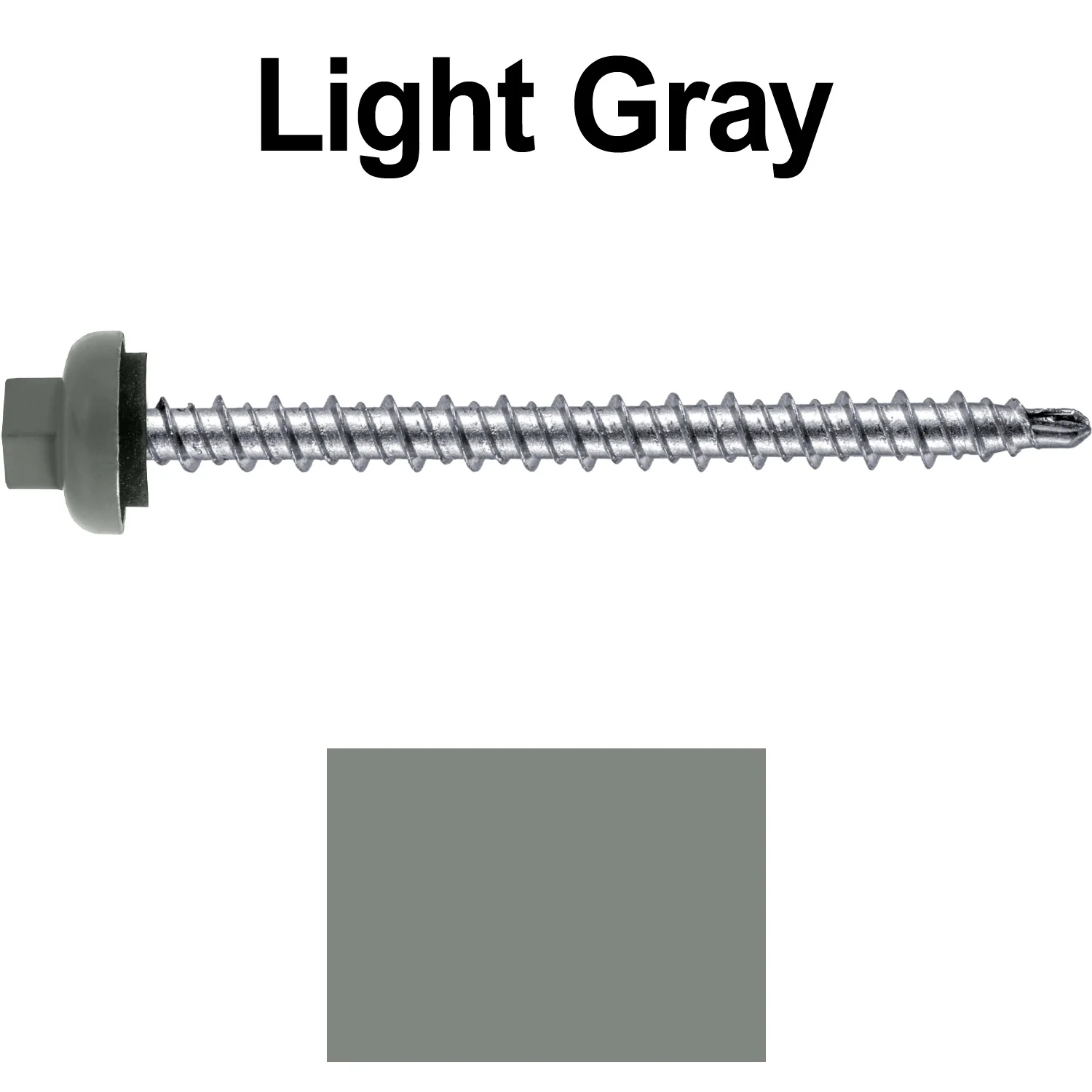 10 X 2-1/2" Zinc Aluminum Cap MINI-DRILLER Roofing Screws HI-LO THREAD Zinc Plated Carbon Steel Shank - EPDM Washer - Colored head - Image 100