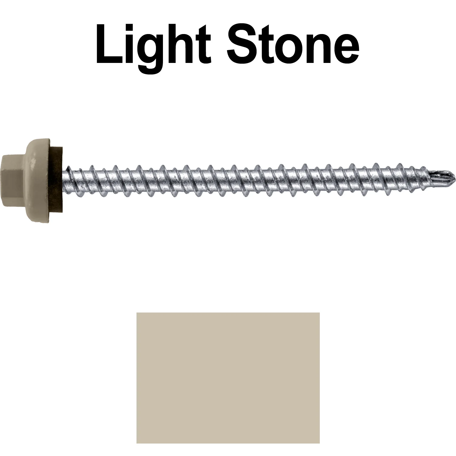 10 X 2-1/2" Zinc Aluminum Cap MINI-DRILLER Roofing Screws HI-LO THREAD Zinc Plated Carbon Steel Shank - EPDM Washer - Colored head - Image 101