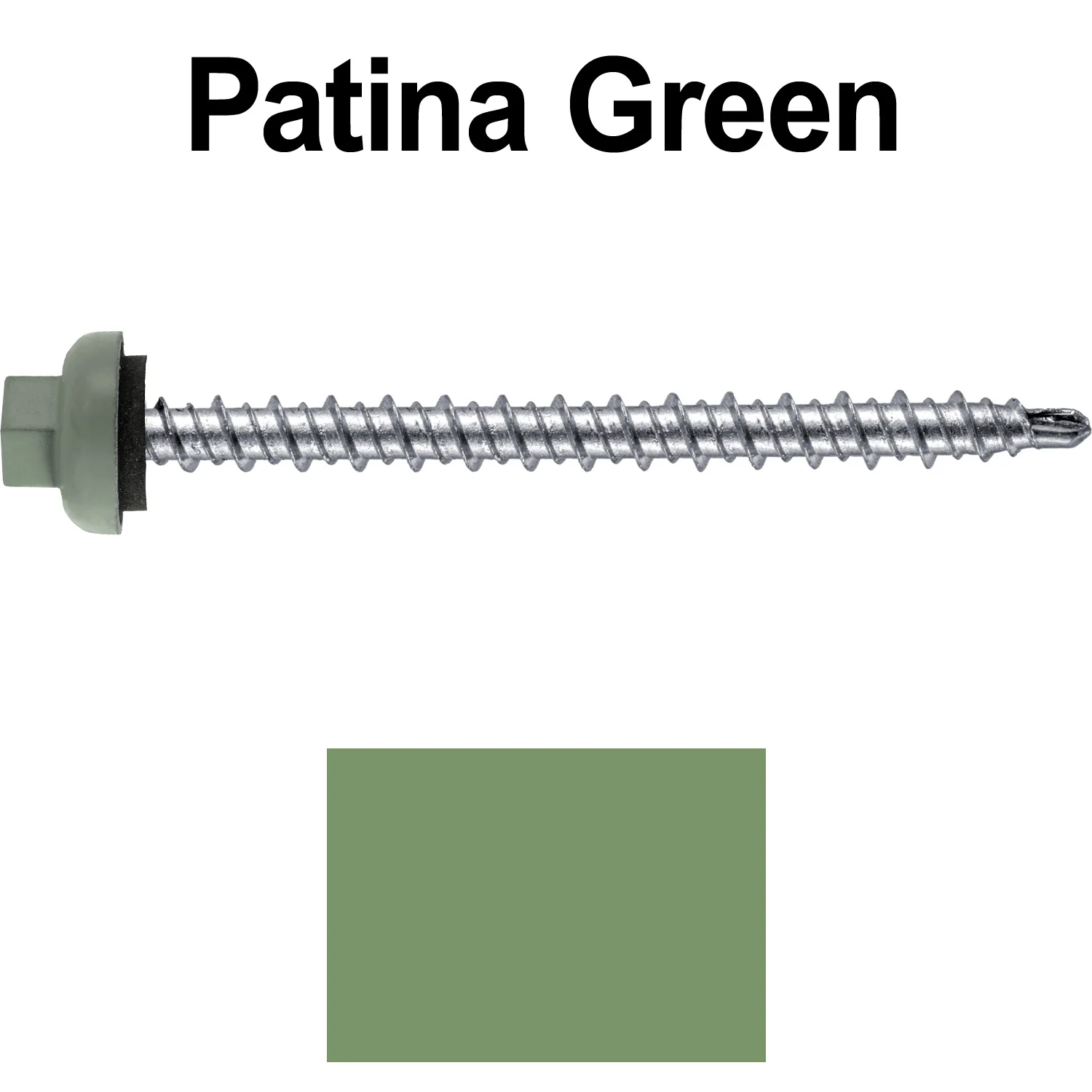 10 X 2-1/2" Zinc Aluminum Cap MINI-DRILLER Roofing Screws HI-LO THREAD Zinc Plated Carbon Steel Shank - EPDM Washer - Colored head - Image 109