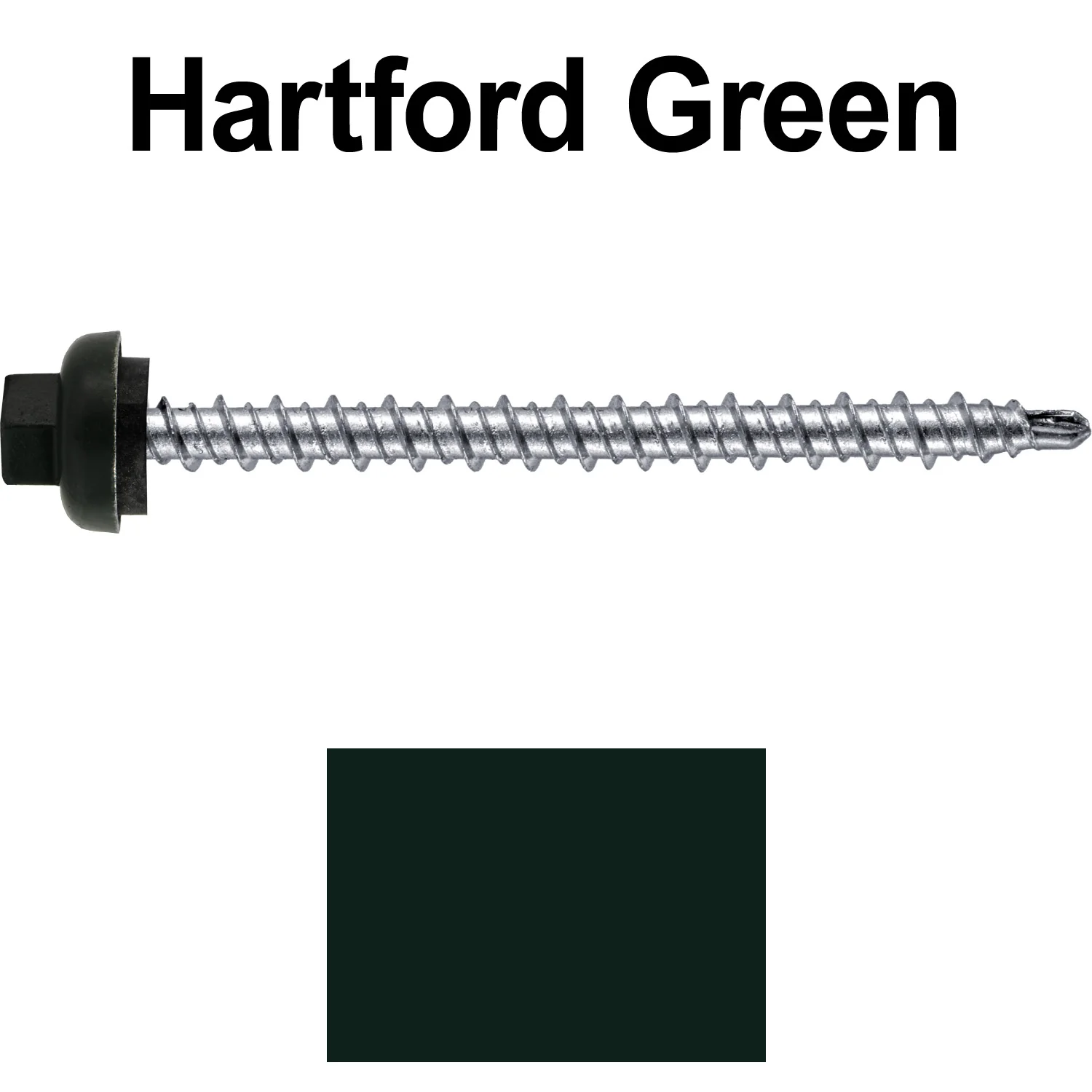 10 X 2-1/2" Zinc Aluminum Cap MINI-DRILLER Roofing Screws HI-LO THREAD Zinc Plated Carbon Steel Shank - EPDM Washer - Colored head - Image 15