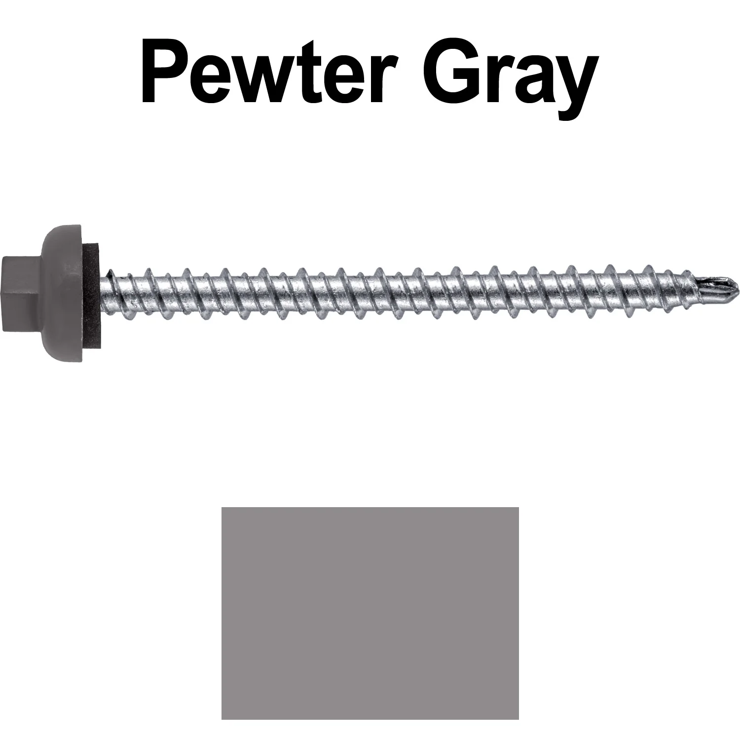 10 X 2-1/2" Zinc Aluminum Cap MINI-DRILLER Roofing Screws HI-LO THREAD Zinc Plated Carbon Steel Shank - EPDM Washer - Colored head - Image 29