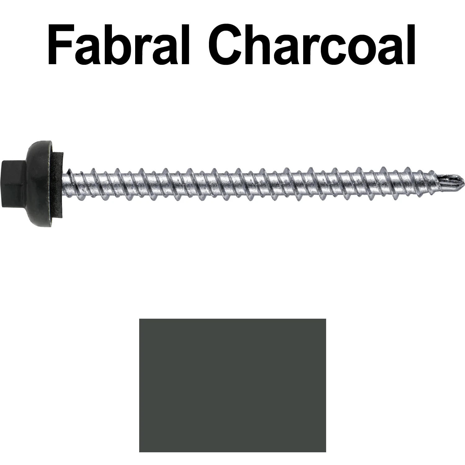 10 X 2-1/2" Zinc Aluminum Cap MINI-DRILLER Roofing Screws HI-LO THREAD Zinc Plated Carbon Steel Shank - EPDM Washer - Colored head - Image 30