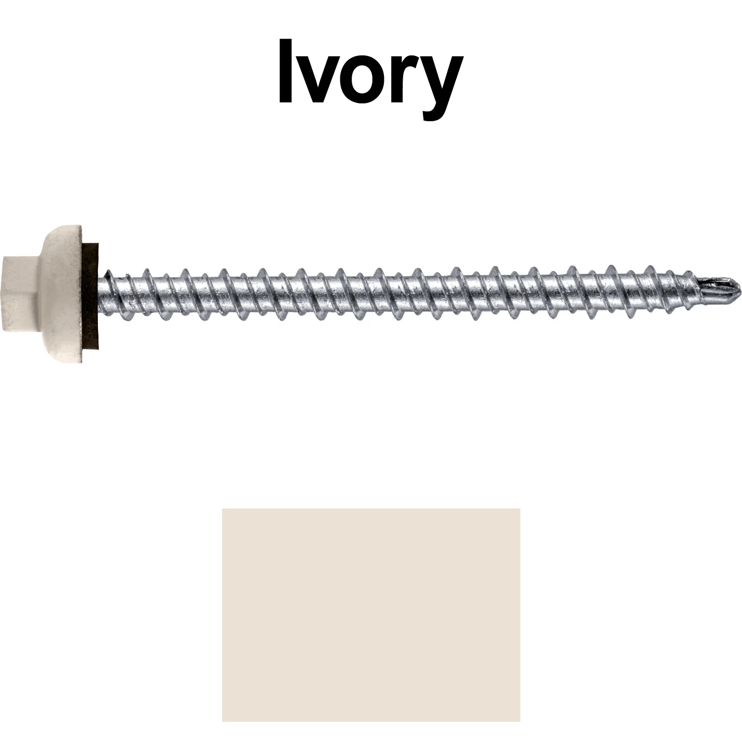 10 X 2-1/2" Zinc Aluminum Cap MINI-DRILLER Roofing Screws HI-LO THREAD Zinc Plated Carbon Steel Shank - EPDM Washer - Colored head - Image 32