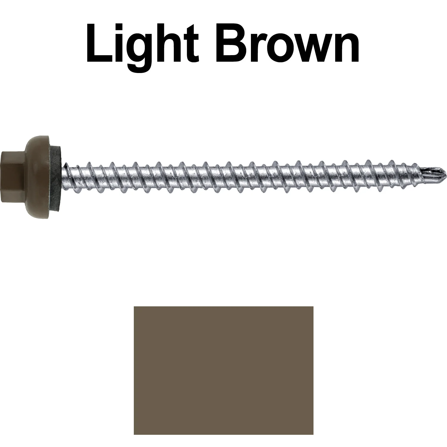 10 X 2-1/2" Zinc Aluminum Cap MINI-DRILLER Roofing Screws HI-LO THREAD Zinc Plated Carbon Steel Shank - EPDM Washer - Colored head - Image 42